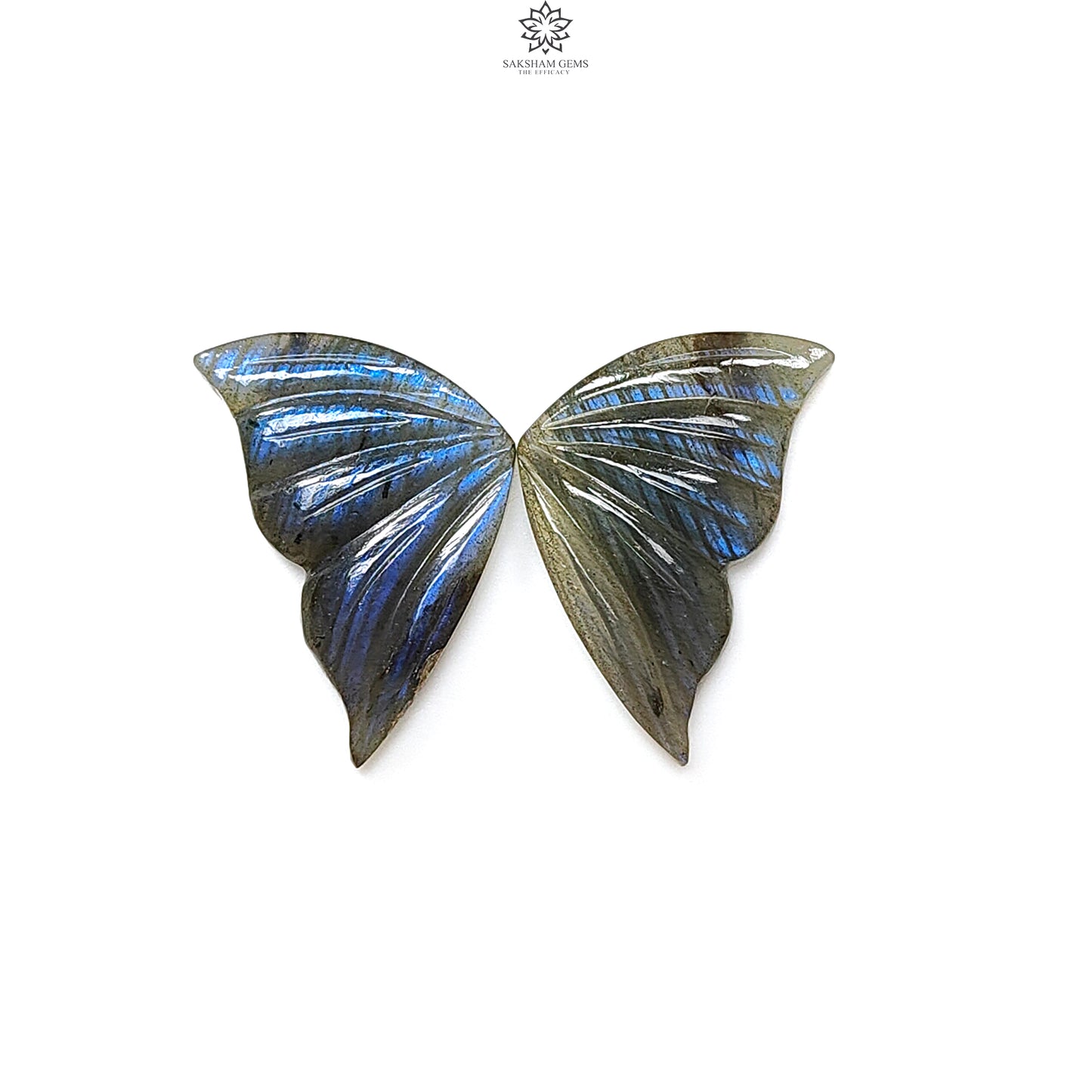 Blue Labradorite Butterfly Carving