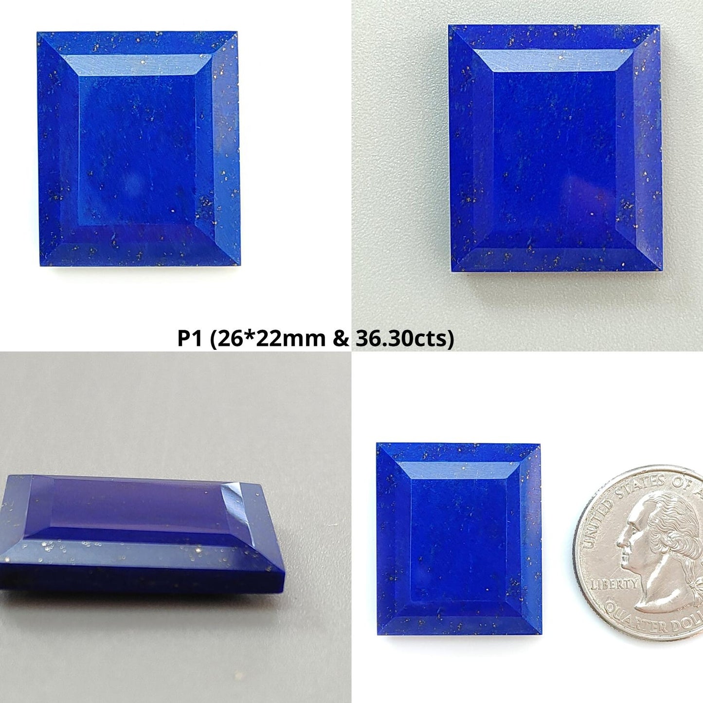 Lapis Lazuli Gemstone Faceted Cut: Natural Untreated Unheated Blue Lapis Lazuli Octagon Shape 1pc for Jewelry September Birthstone