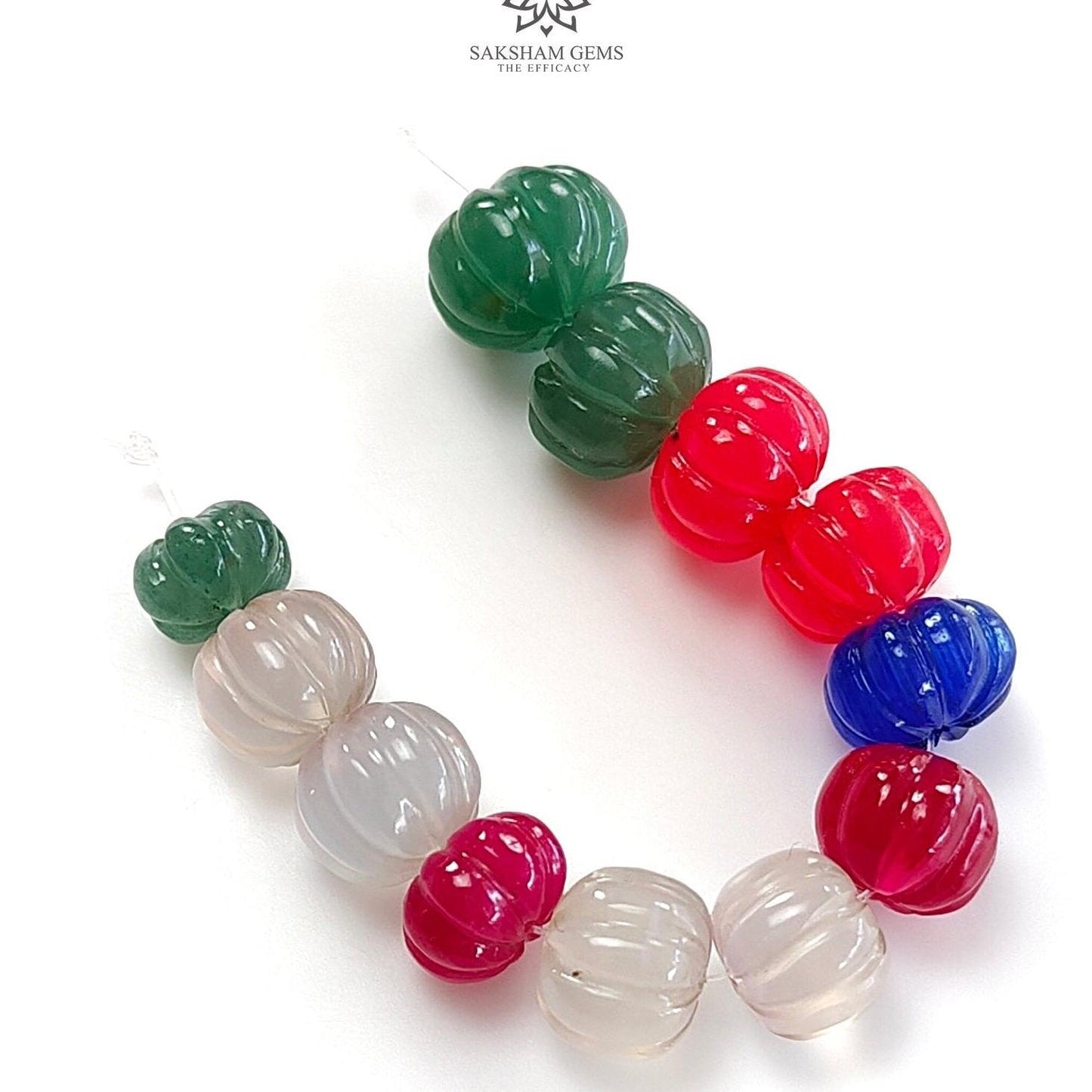 Onyx Melon Carving Loose Beads 46.30cts