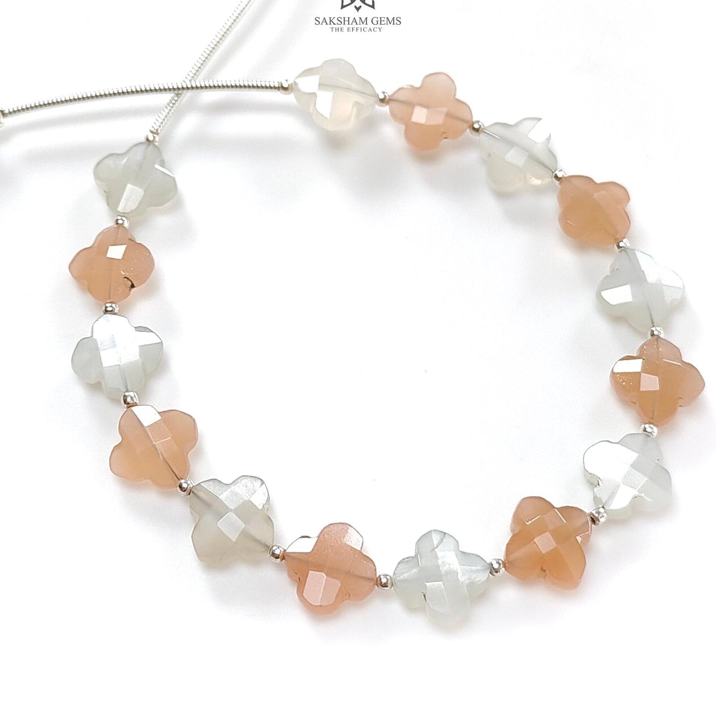 Multi Color Moonstone Faceted Loose Beads: 31.40cts Natural Moonstone Gemstone Fancy Both Side Checker Cut Beads For Jewelry 8mm 6.30"