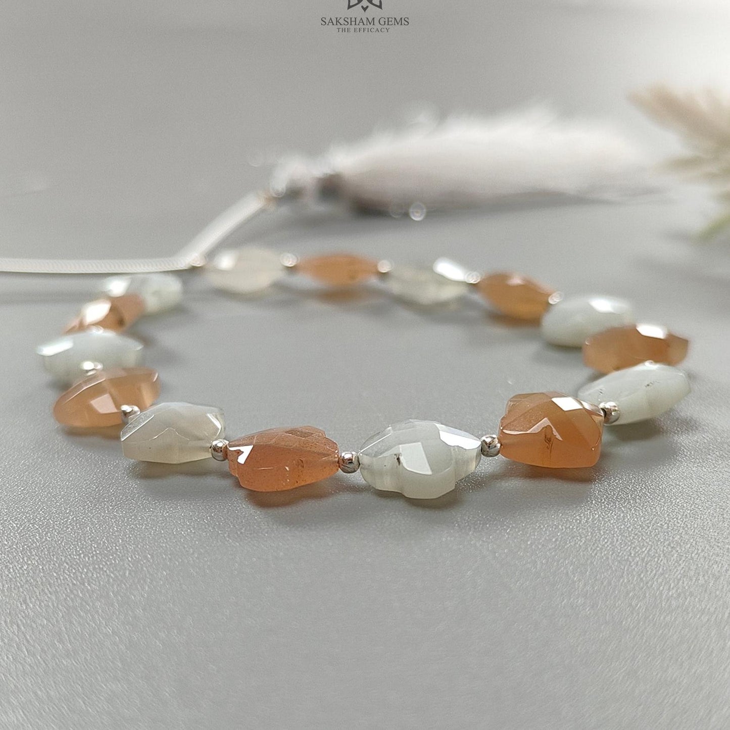 Multi Color Moonstone Faceted Loose Beads: 31.40cts Natural Moonstone Gemstone Fancy Both Side Checker Cut Beads For Jewelry 8mm 6.30"