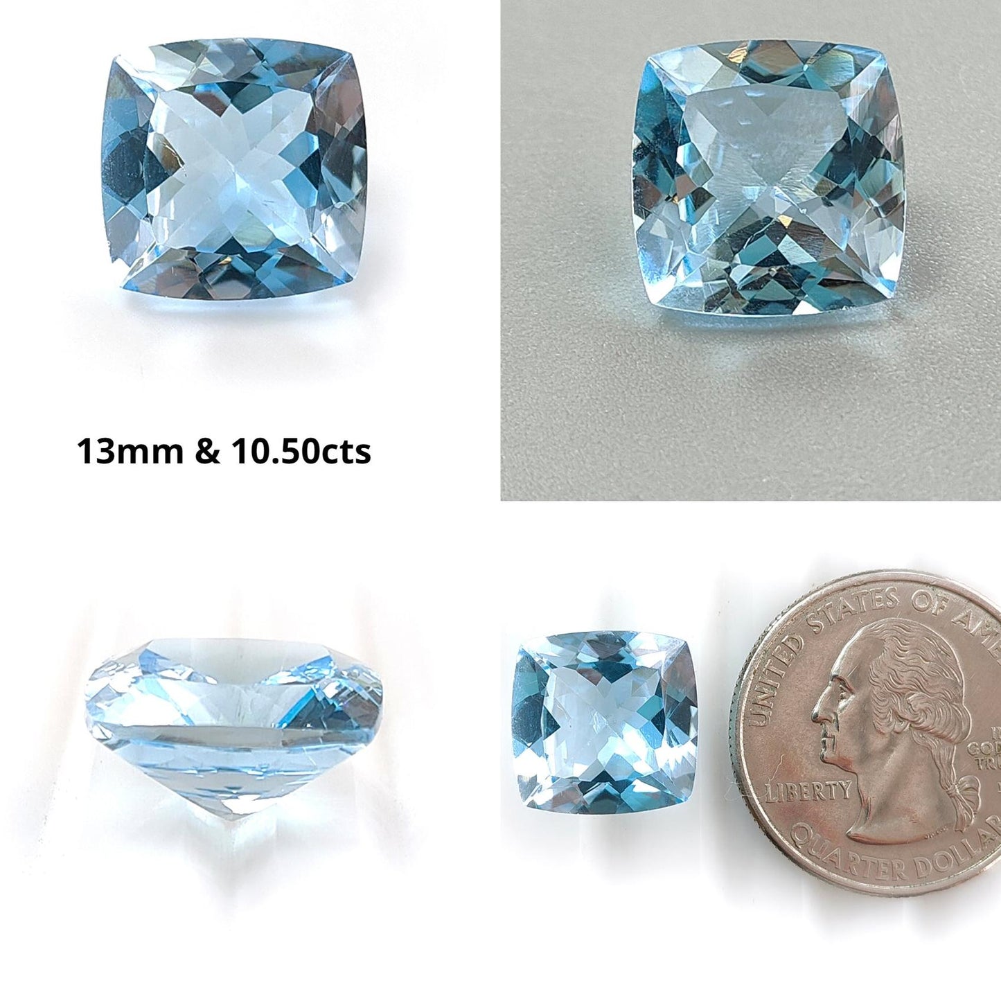 Purple Amethyst Quartz & Blue Topaz Gemstone Faceted Cut : Natural Untreated Amethyst, Topaz Oval, Cushion Shapes 1pc For Ring/Pendant