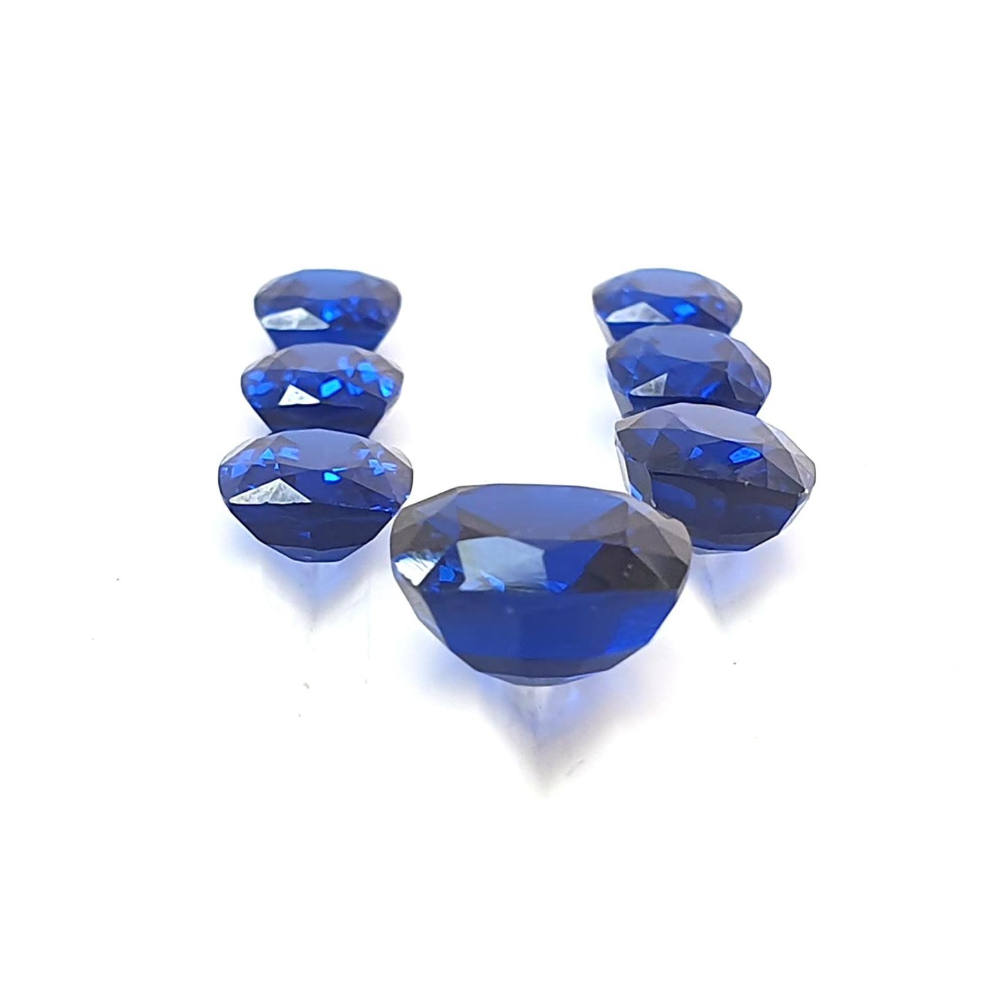 Blue Nanosital Gemstone Faceted Cut: 13.70cts Nanosital Gemstone Faceted Cushion Shape 8*6mm - 10mm 7pcs Lot For Jewelry