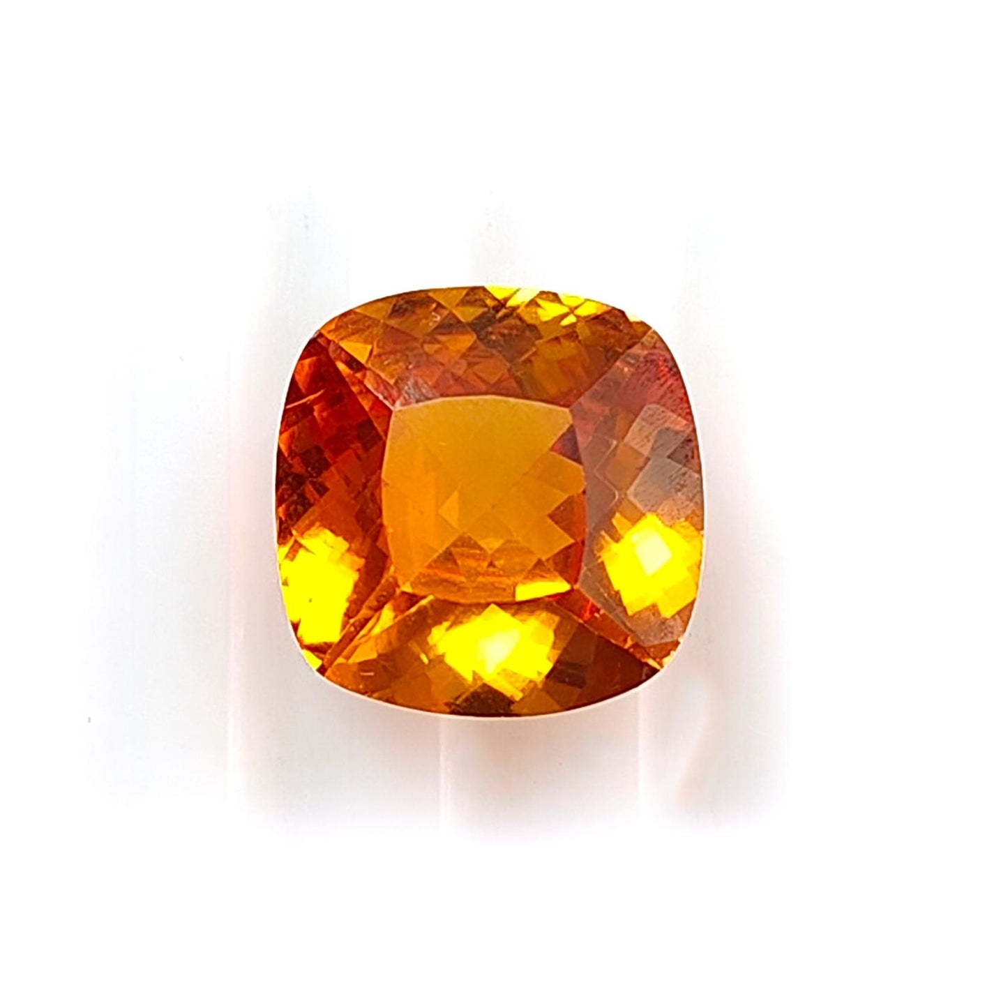 Synthetic Multi Color Gemstones Faceted Cut: Manmade Sapphire, Padparadscha & Garnet Cushion Shape 1pc for Ring/Pendant