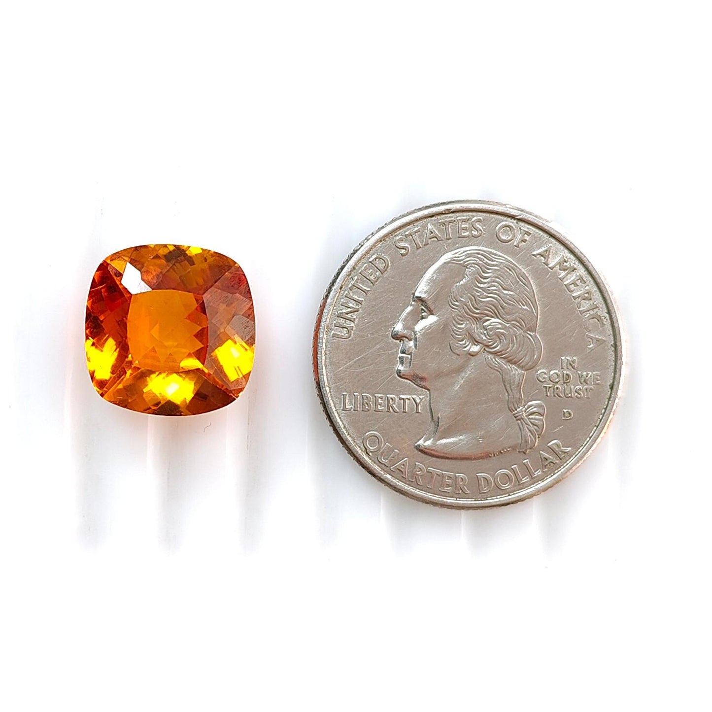 Synthetic Multi Color Gemstones Faceted Cut: Manmade Sapphire, Padparadscha & Garnet Cushion Shape 1pc for Ring/Pendant