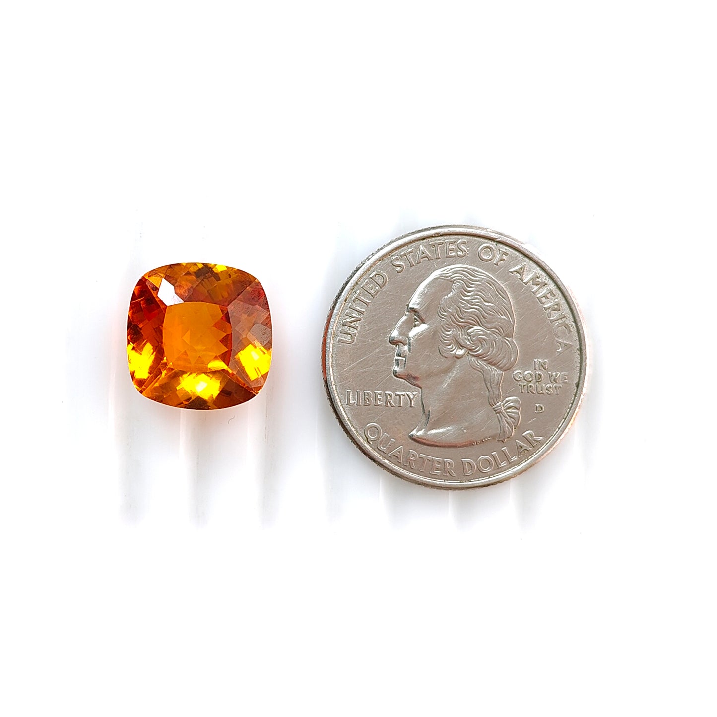 10.20cts Synthetic Manmade Padparadscha Gemstone Faceted Cut Cushion Shape