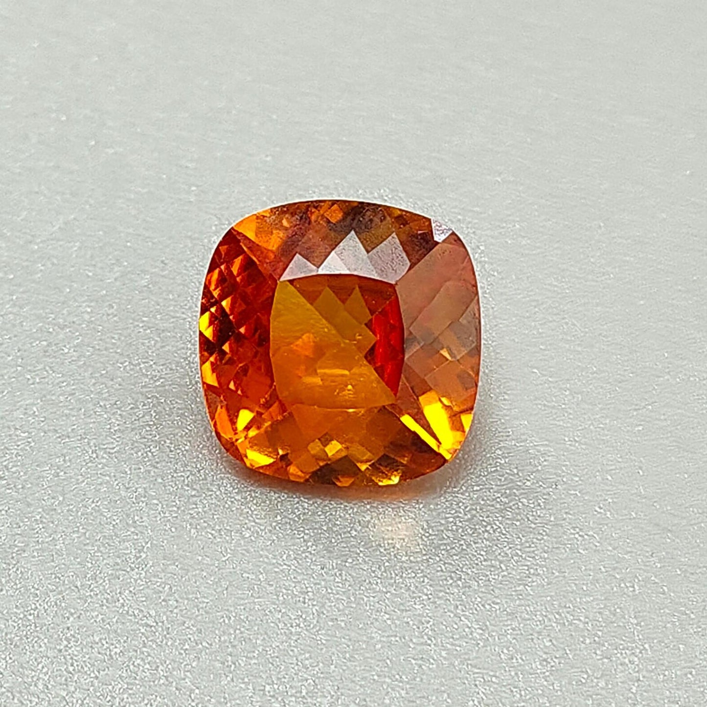 Synthetic Multi Color Gemstones Faceted Cut: Manmade Sapphire, Padparadscha & Garnet Cushion Shape 1pc for Ring/Pendant