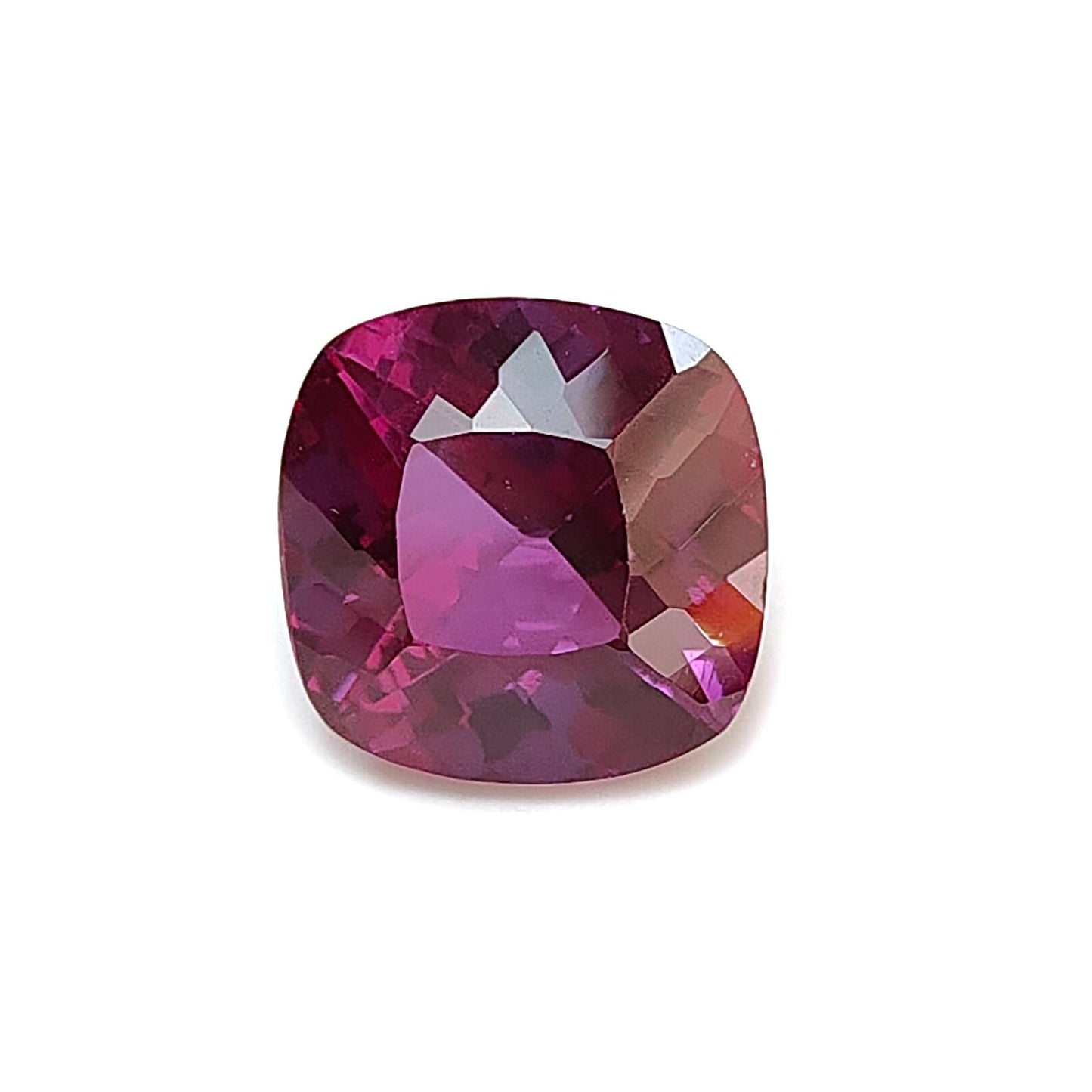 Synthetic Multi Color Gemstones Faceted Cut: Manmade Sapphire, Padparadscha & Garnet Cushion Shape 1pc for Ring/Pendant