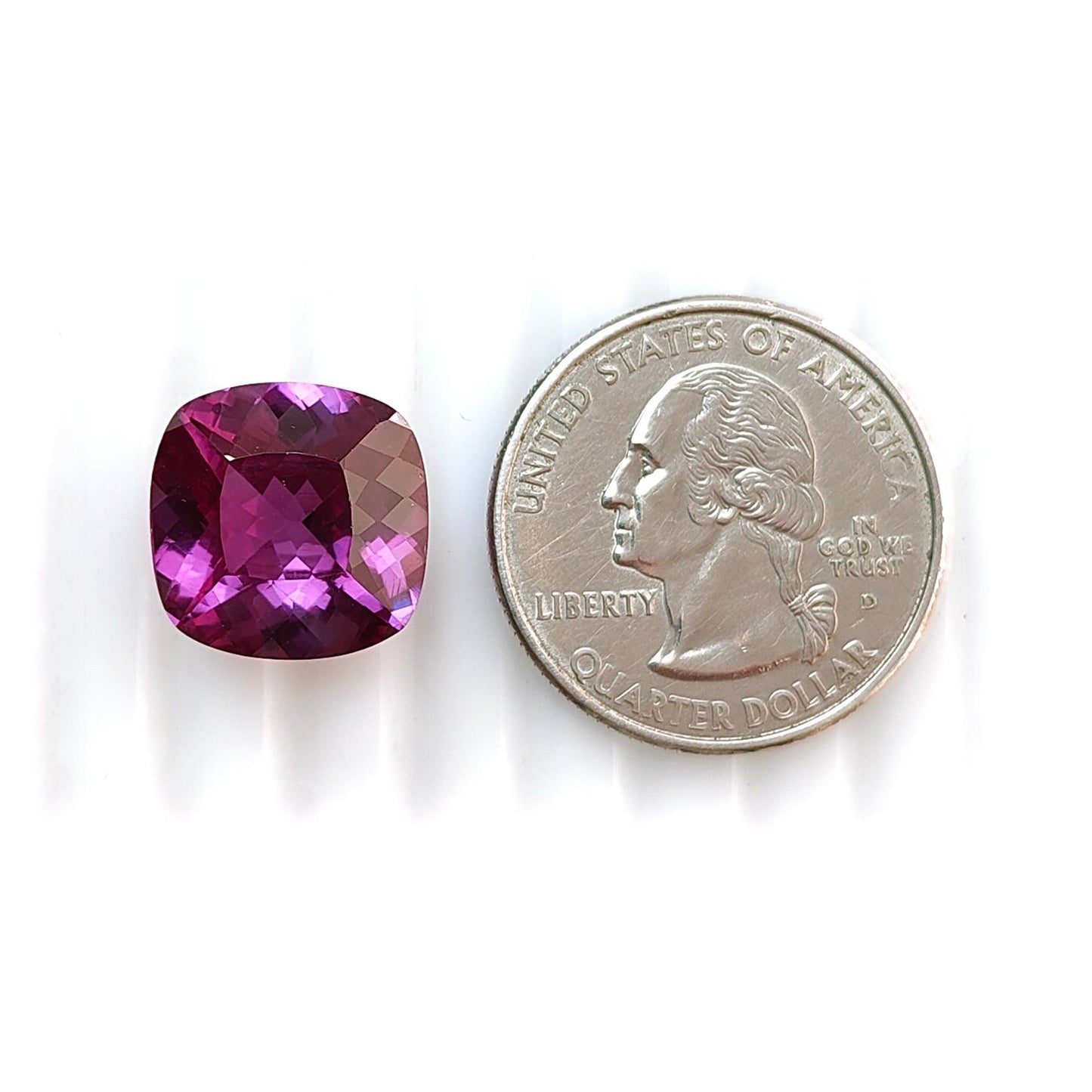 Synthetic Multi Color Gemstones Faceted Cut: Manmade Sapphire, Padparadscha & Garnet Cushion Shape 1pc for Ring/Pendant