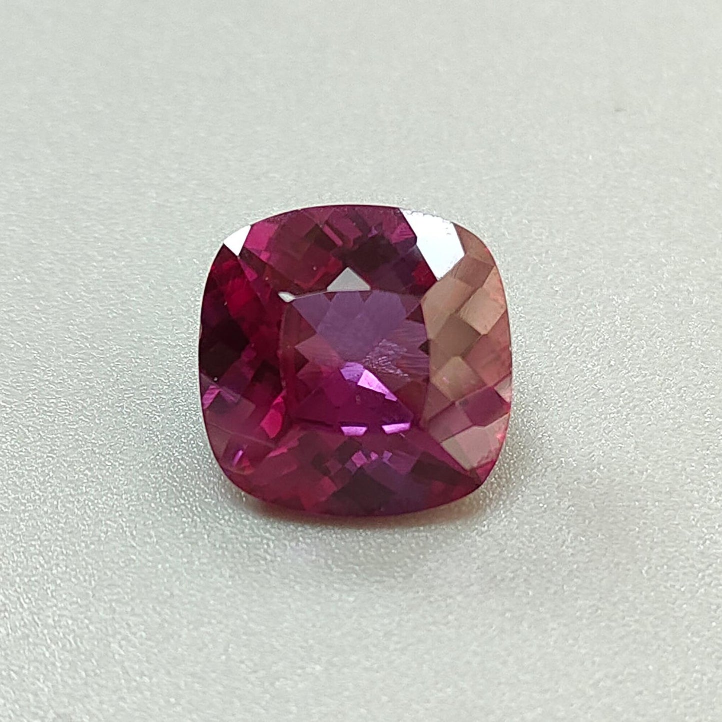 Synthetic Multi Color Gemstones Faceted Cut: Manmade Sapphire, Padparadscha & Garnet Cushion Shape 1pc for Ring/Pendant