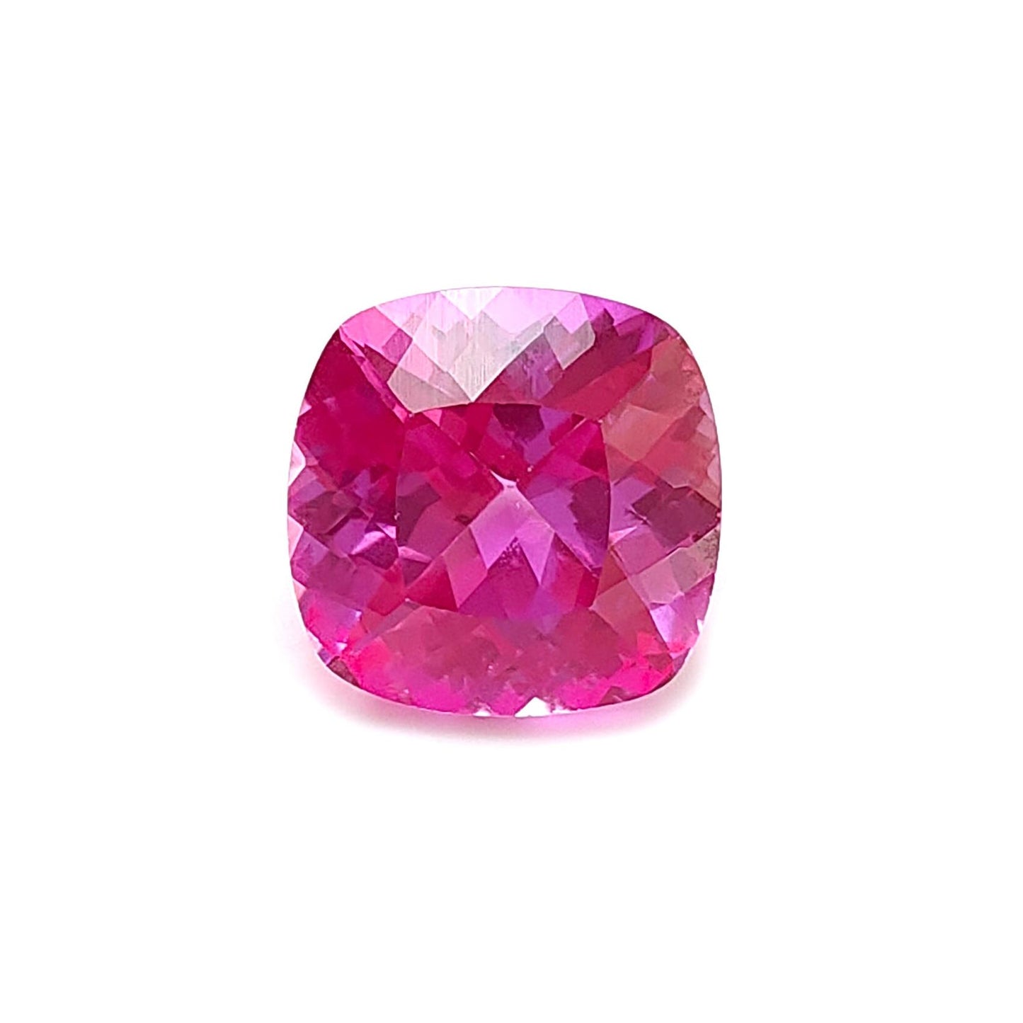 Synthetic Multi Color Gemstones Faceted Cut: Manmade Sapphire, Padparadscha & Garnet Cushion Shape 1pc for Ring/Pendant