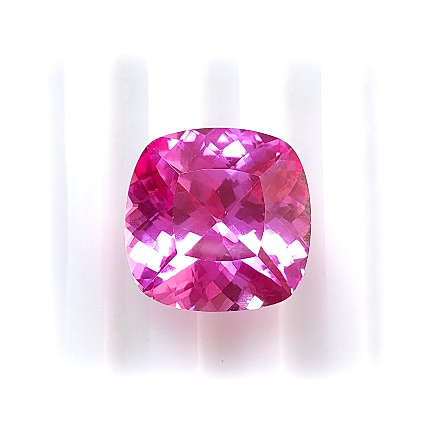 Synthetic Multi Color Gemstones Faceted Cut: Manmade Sapphire, Padparadscha & Garnet Cushion Shape 1pc for Ring/Pendant
