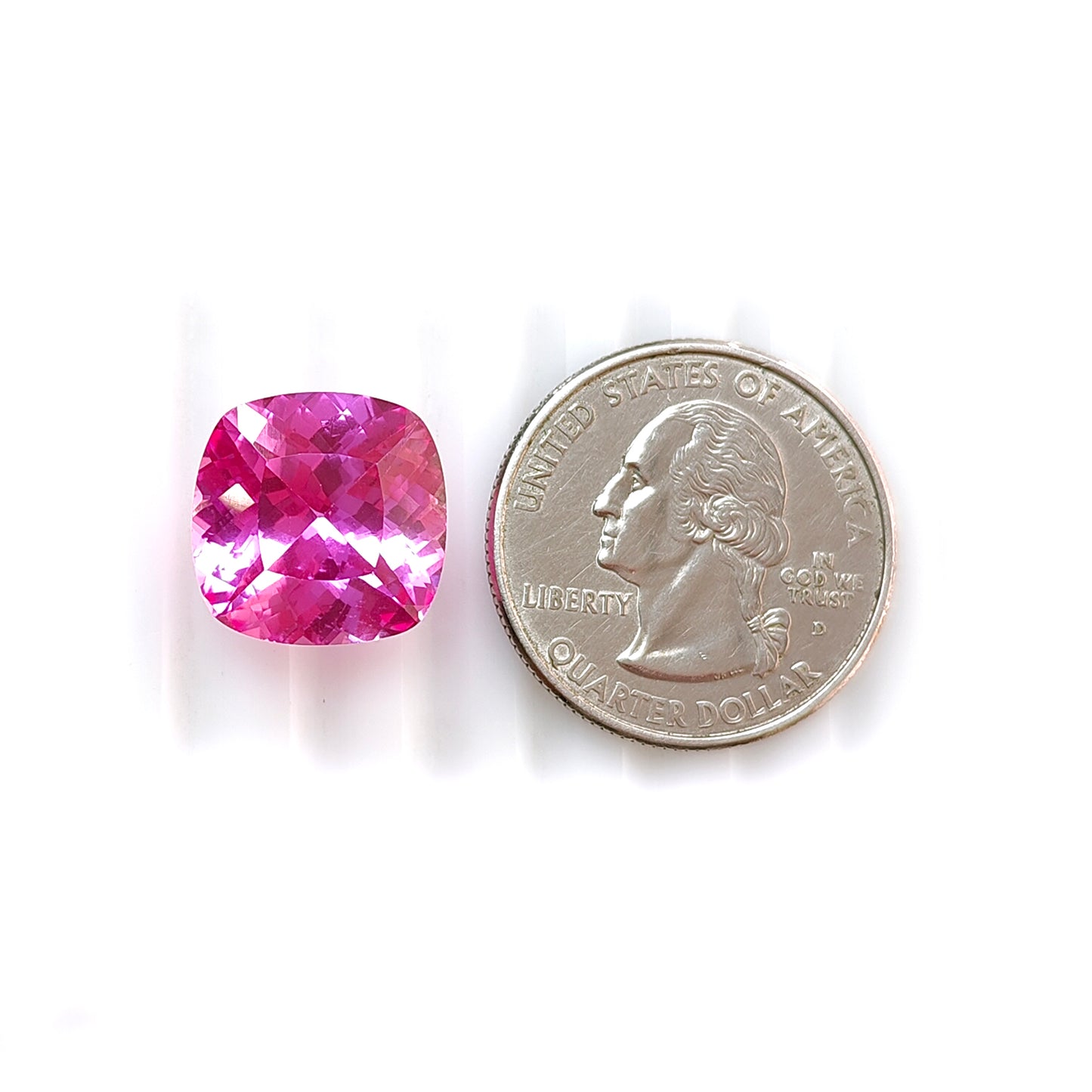 15.00cts Synthetic Manmade Pink Sapphire Gemstone Faceted Cut Cushion Shape