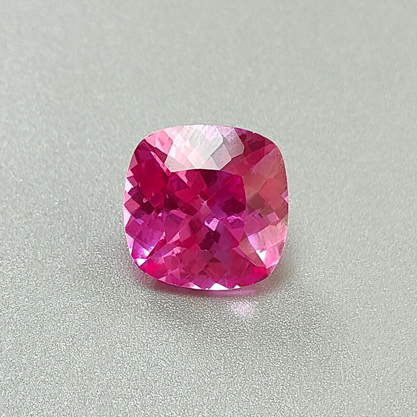 Synthetic Multi Color Gemstones Faceted Cut: Manmade Sapphire, Padparadscha & Garnet Cushion Shape 1pc for Ring/Pendant