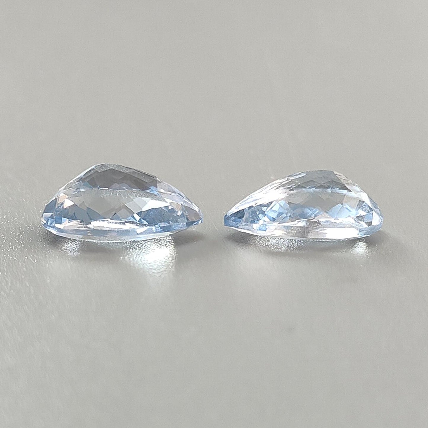 Synthetic Multi Color Gemstones Faceted Cut: Manmade Aquamarine, Sapphire & Morganite Pear Shape 16*8mm Pair for Jewelry