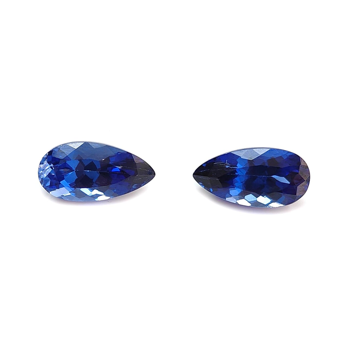Synthetic Multi Color Gemstones Faceted Cut: Manmade Aquamarine, Sapphire & Morganite Pear Shape 16*8mm Pair for Jewelry