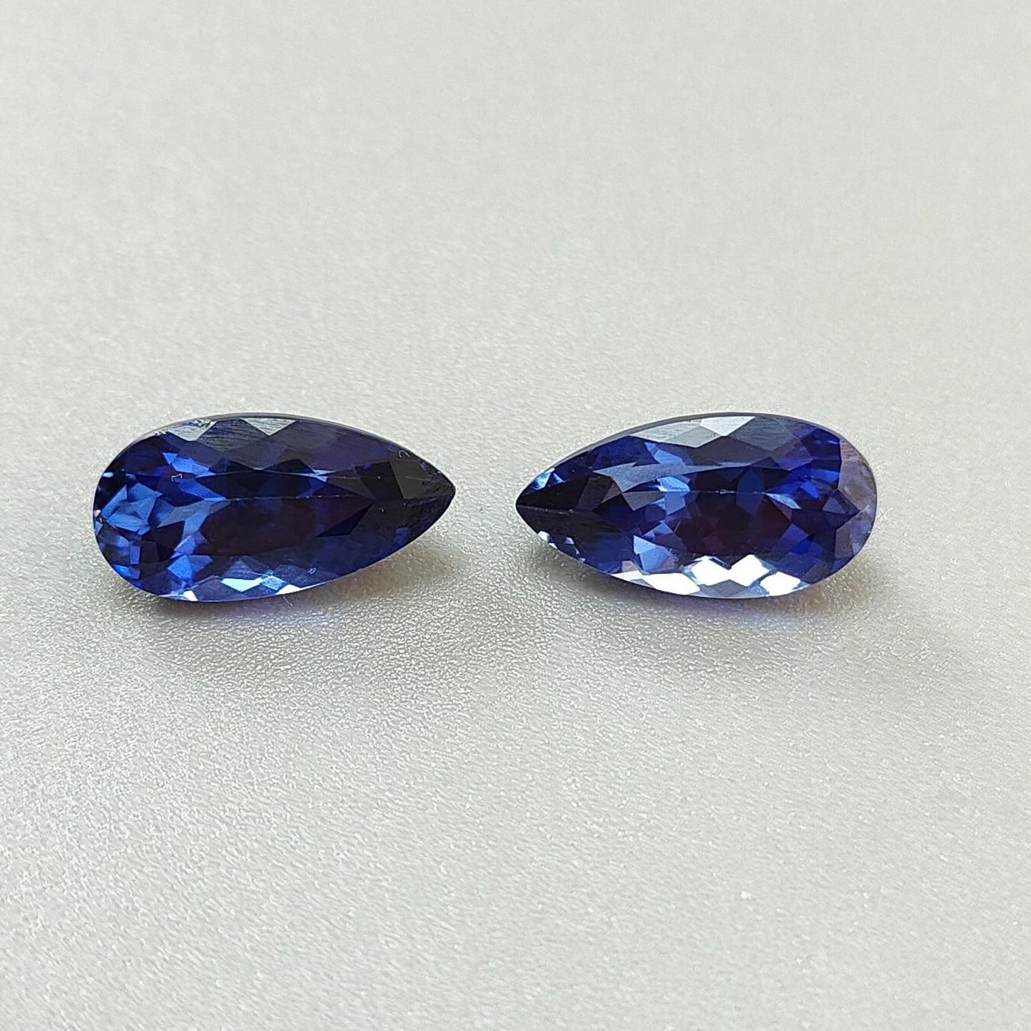 Synthetic Multi Color Gemstones Faceted Cut: Manmade Aquamarine, Sapphire & Morganite Pear Shape 16*8mm Pair for Jewelry