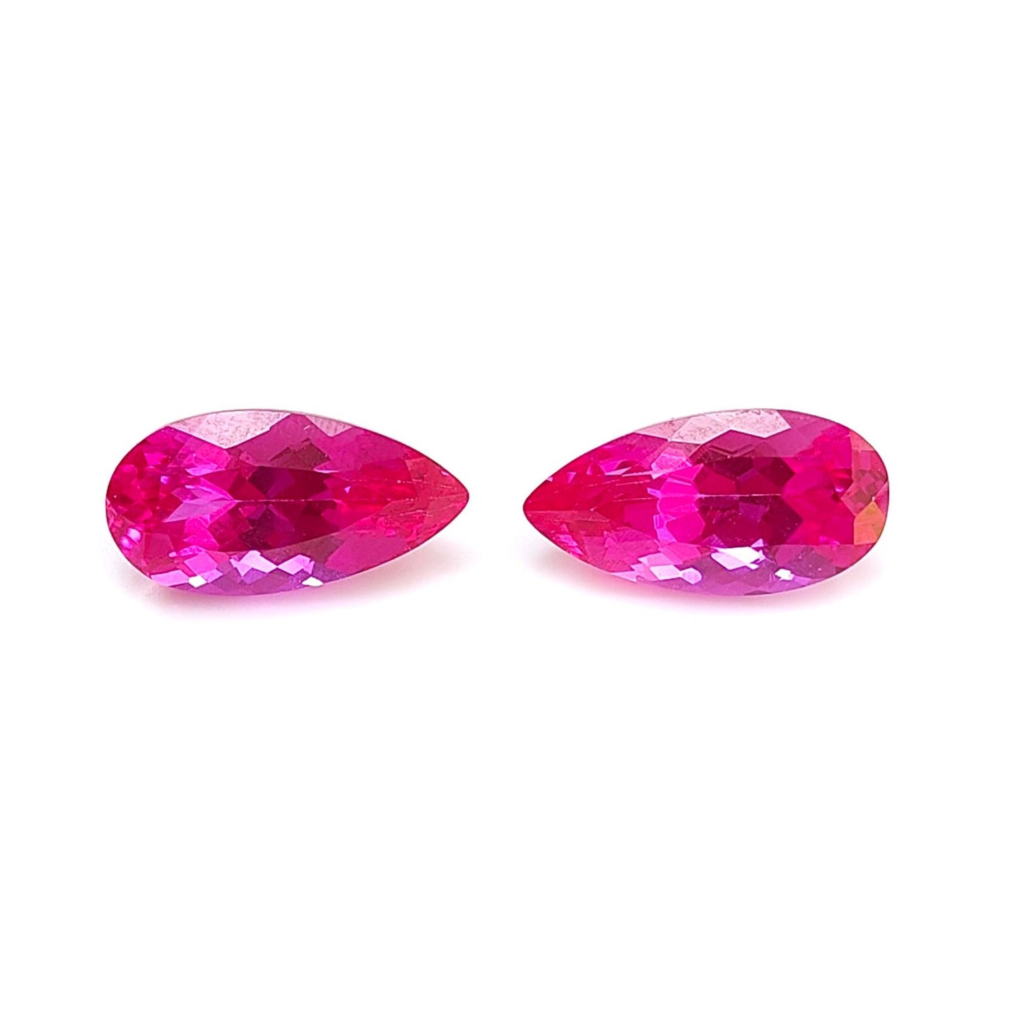 Synthetic Multi Color Gemstones Faceted Cut: Manmade Aquamarine, Sapphire & Morganite Pear Shape 16*8mm Pair for Jewelry