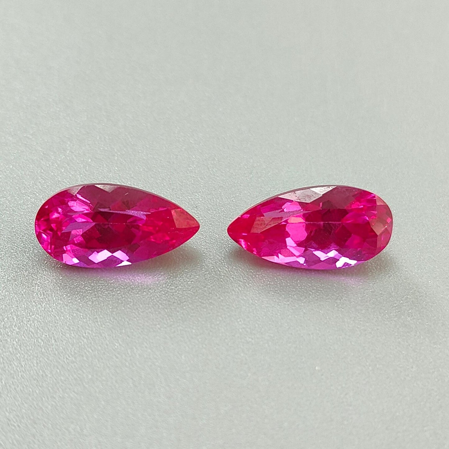 Synthetic Multi Color Gemstones Faceted Cut: Manmade Aquamarine, Sapphire & Morganite Pear Shape 16*8mm Pair for Jewelry