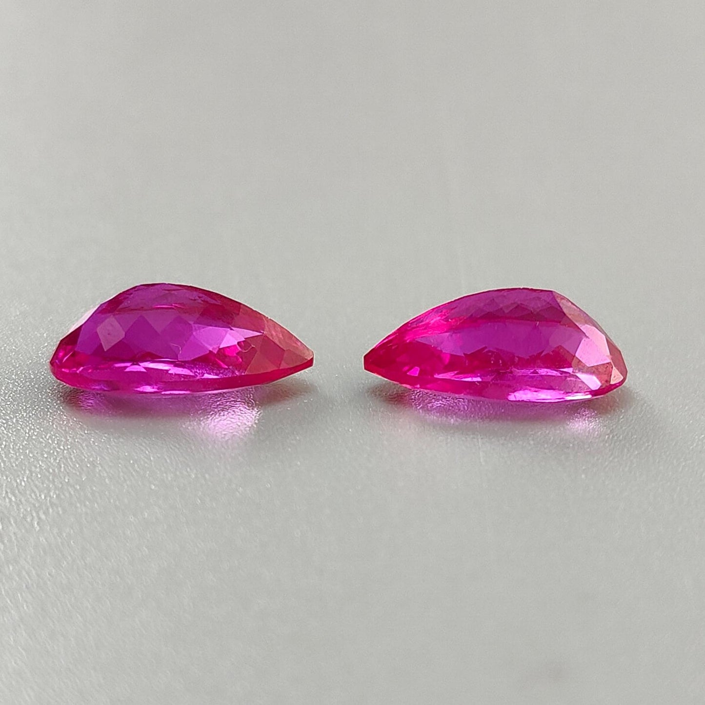 Synthetic Multi Color Gemstones Faceted Cut: Manmade Aquamarine, Sapphire & Morganite Pear Shape 16*8mm Pair for Jewelry