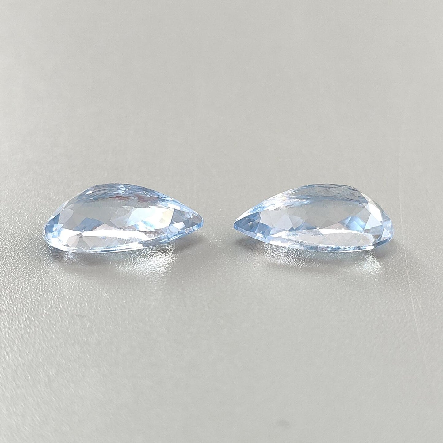 Synthetic Multi Color Gemstones Faceted Cut: Manmade Aquamarine, Morganite & Sapphire Pear Shape 18*9mm Pair for Jewelry