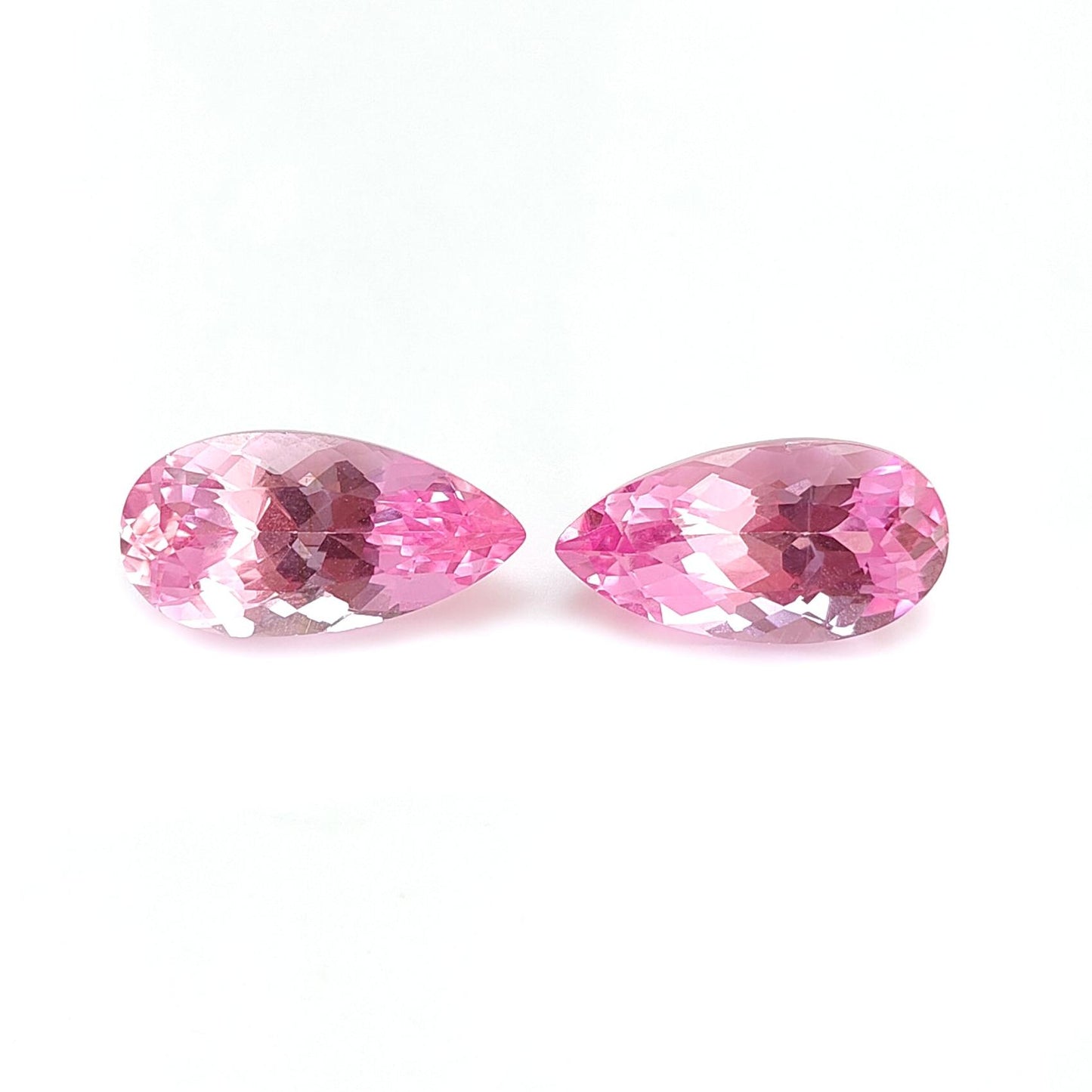 Synthetic Multi Color Gemstones Faceted Cut: Manmade Aquamarine, Morganite & Sapphire Pear Shape 18*9mm Pair for Jewelry