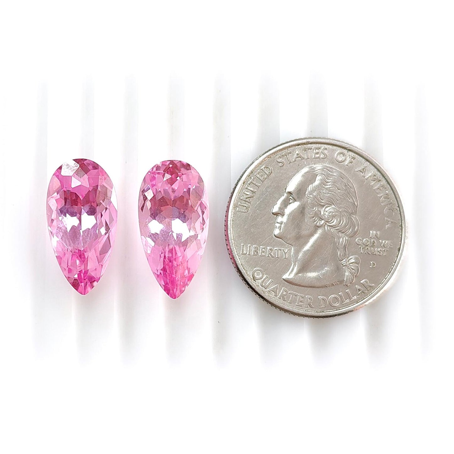 Synthetic Multi Color Gemstones Faceted Cut: Manmade Aquamarine, Morganite & Sapphire Pear Shape 18*9mm Pair for Jewelry