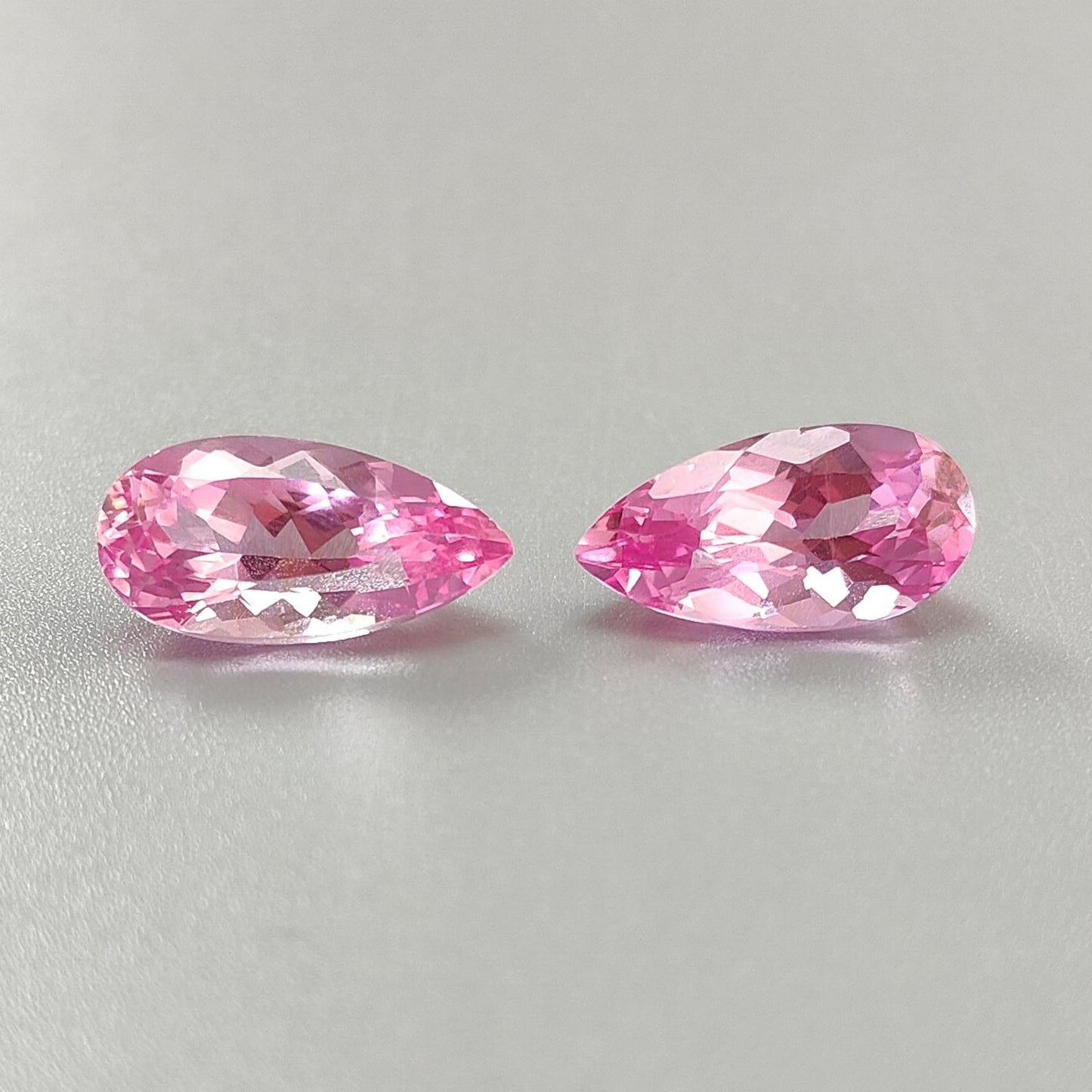 Synthetic Multi Color Gemstones Faceted Cut: Manmade Aquamarine, Morganite & Sapphire Pear Shape 18*9mm Pair for Jewelry