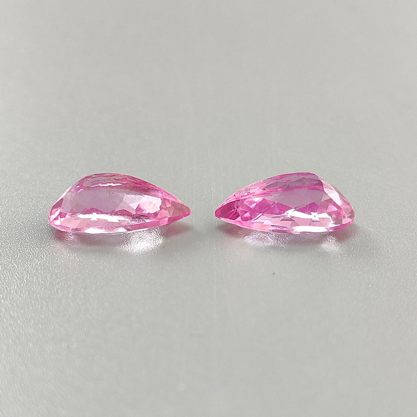 Synthetic Multi Color Gemstones Faceted Cut: Manmade Aquamarine, Morganite & Sapphire Pear Shape 18*9mm Pair for Jewelry