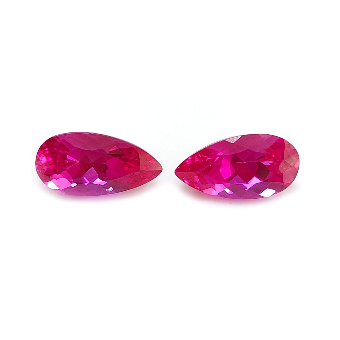 Synthetic Multi Color Gemstones Faceted Cut: Manmade Aquamarine, Morganite & Sapphire Pear Shape 18*9mm Pair for Jewelry