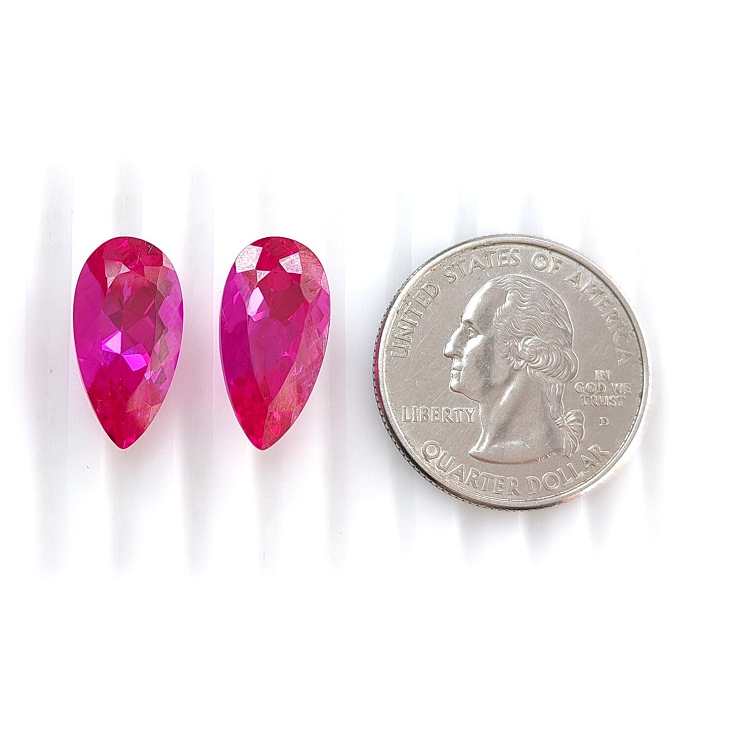 Synthetic Multi Color Gemstones Faceted Cut: Manmade Aquamarine, Morganite & Sapphire Pear Shape 18*9mm Pair for Jewelry