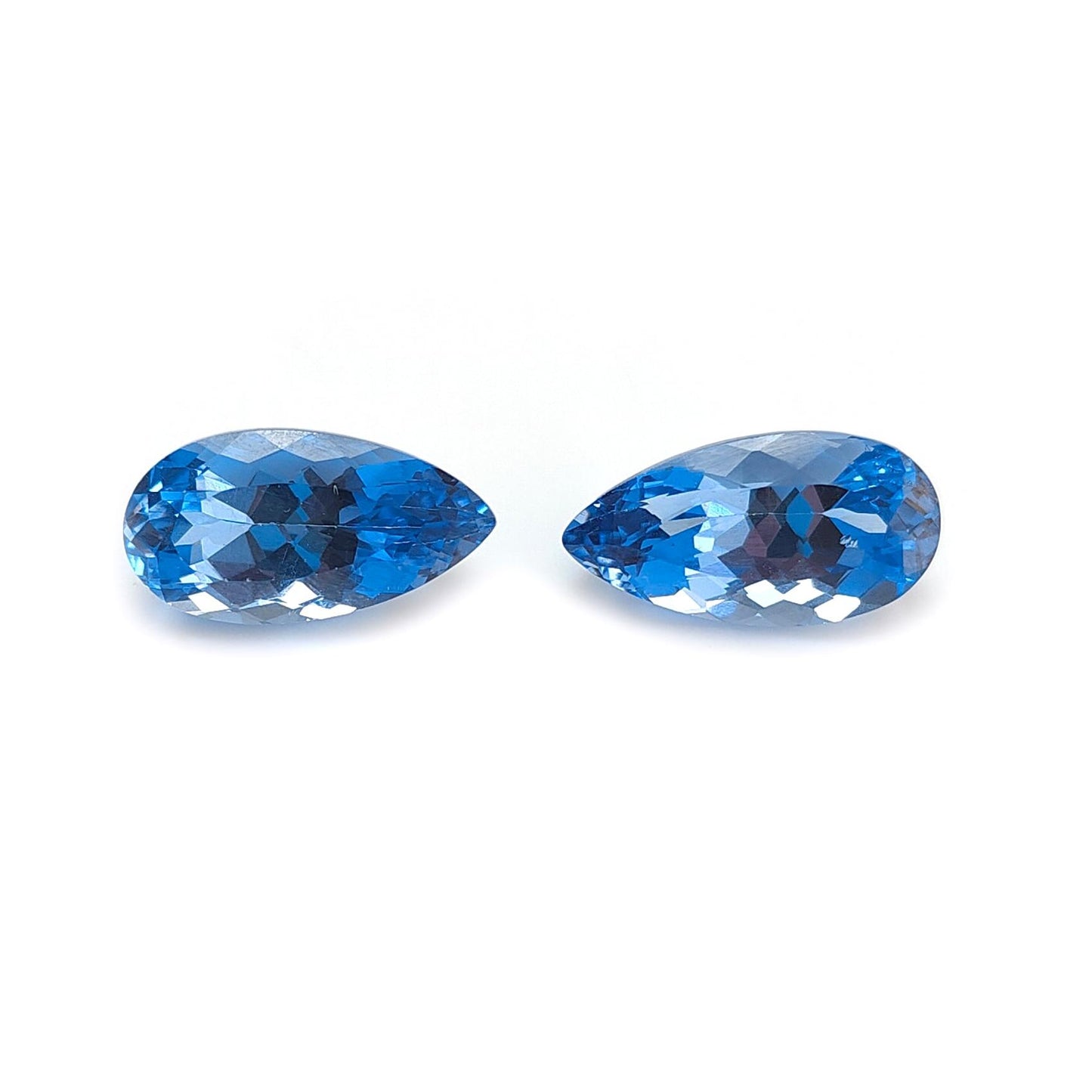 Synthetic Multi Color Gemstones Faceted Cut: Manmade Sapphire & Morganite Pear Shape 18*9mm Pair for Jewelry