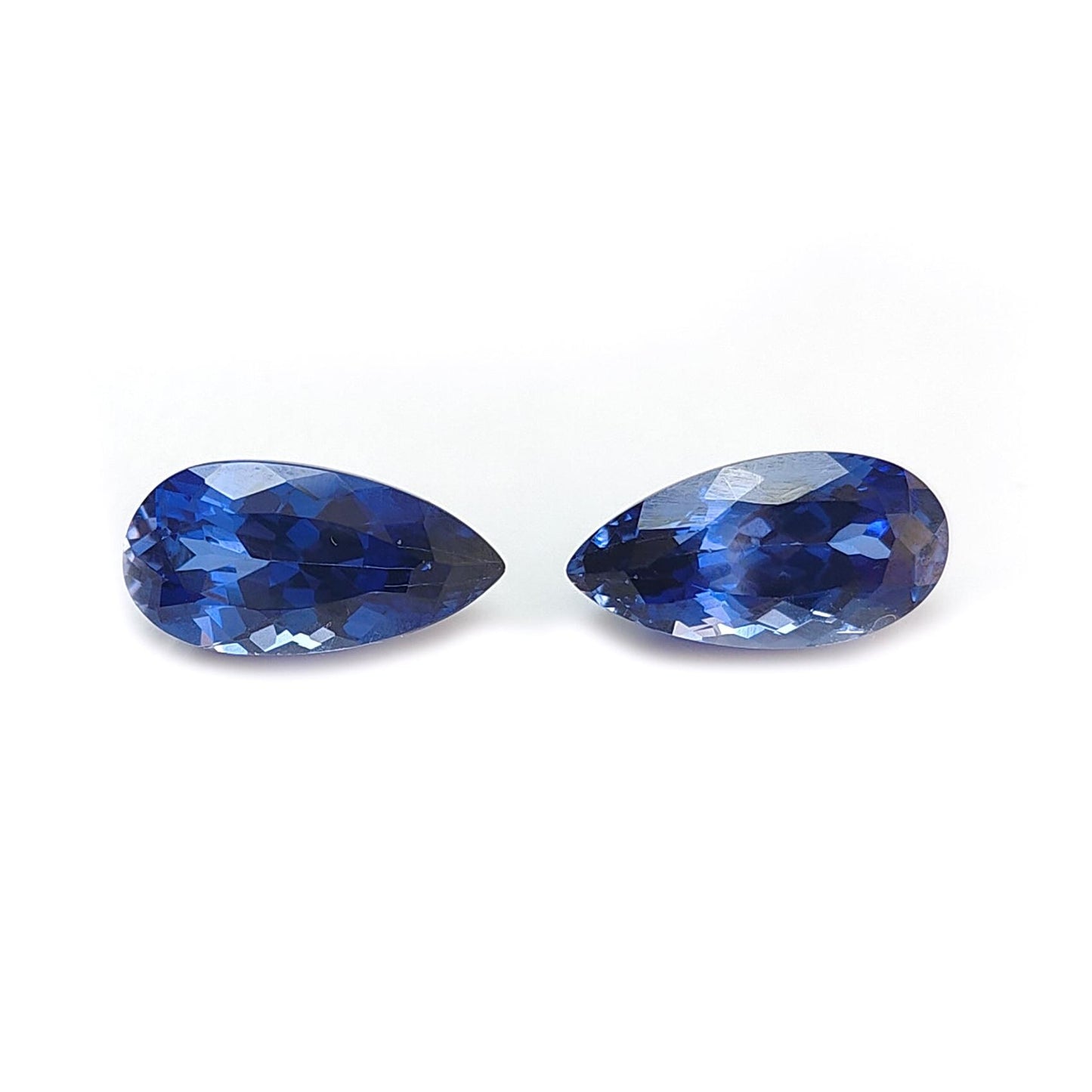 Synthetic Multi Color Gemstones Faceted Cut: Manmade Sapphire & Morganite Pear Shape 18*9mm Pair for Jewelry