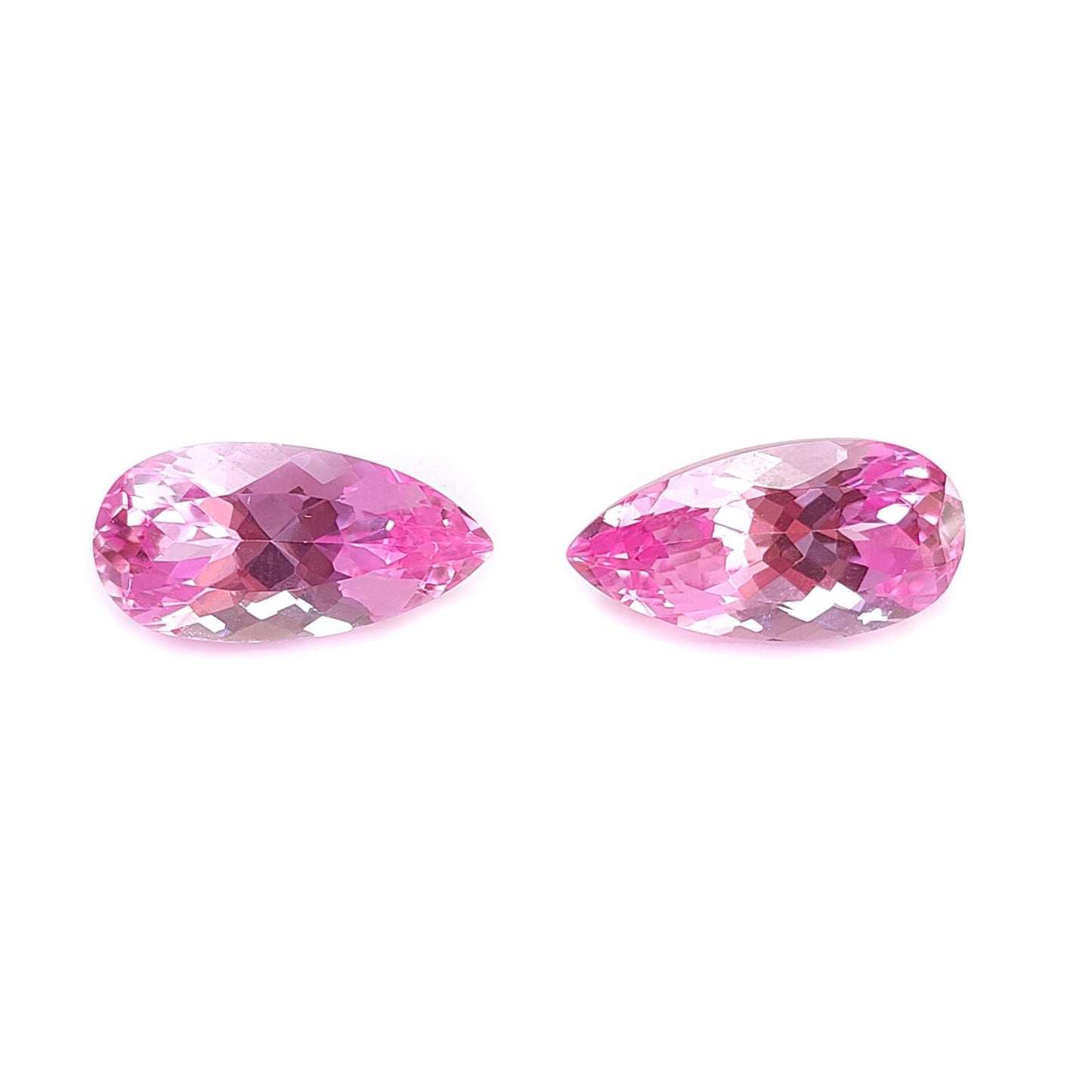 Synthetic Multi Color Gemstones Faceted Cut: Manmade Aquamarine Sapphire & Morganite Pear Shape 20*10mm Pair for Jewelry