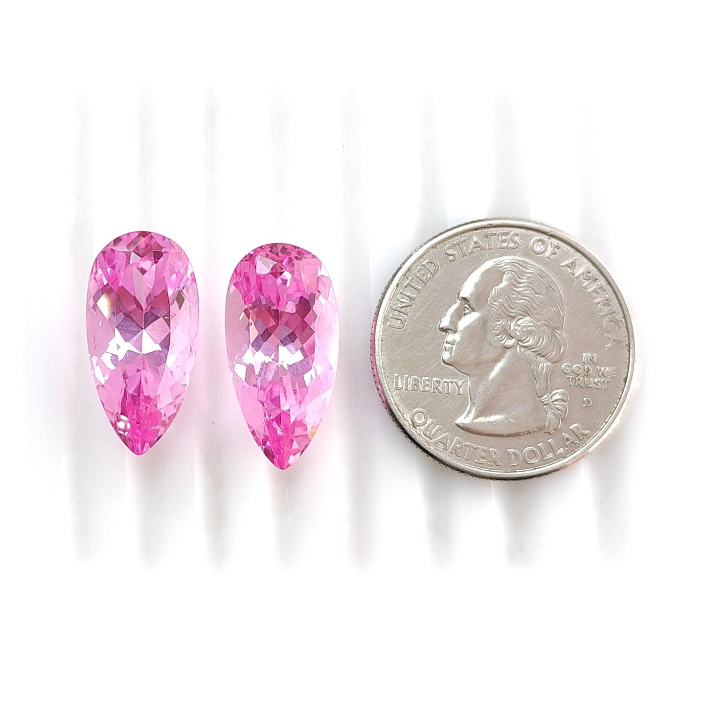 Synthetic Multi Color Gemstones Faceted Cut: Manmade Aquamarine Sapphire & Morganite Pear Shape 20*10mm Pair for Jewelry