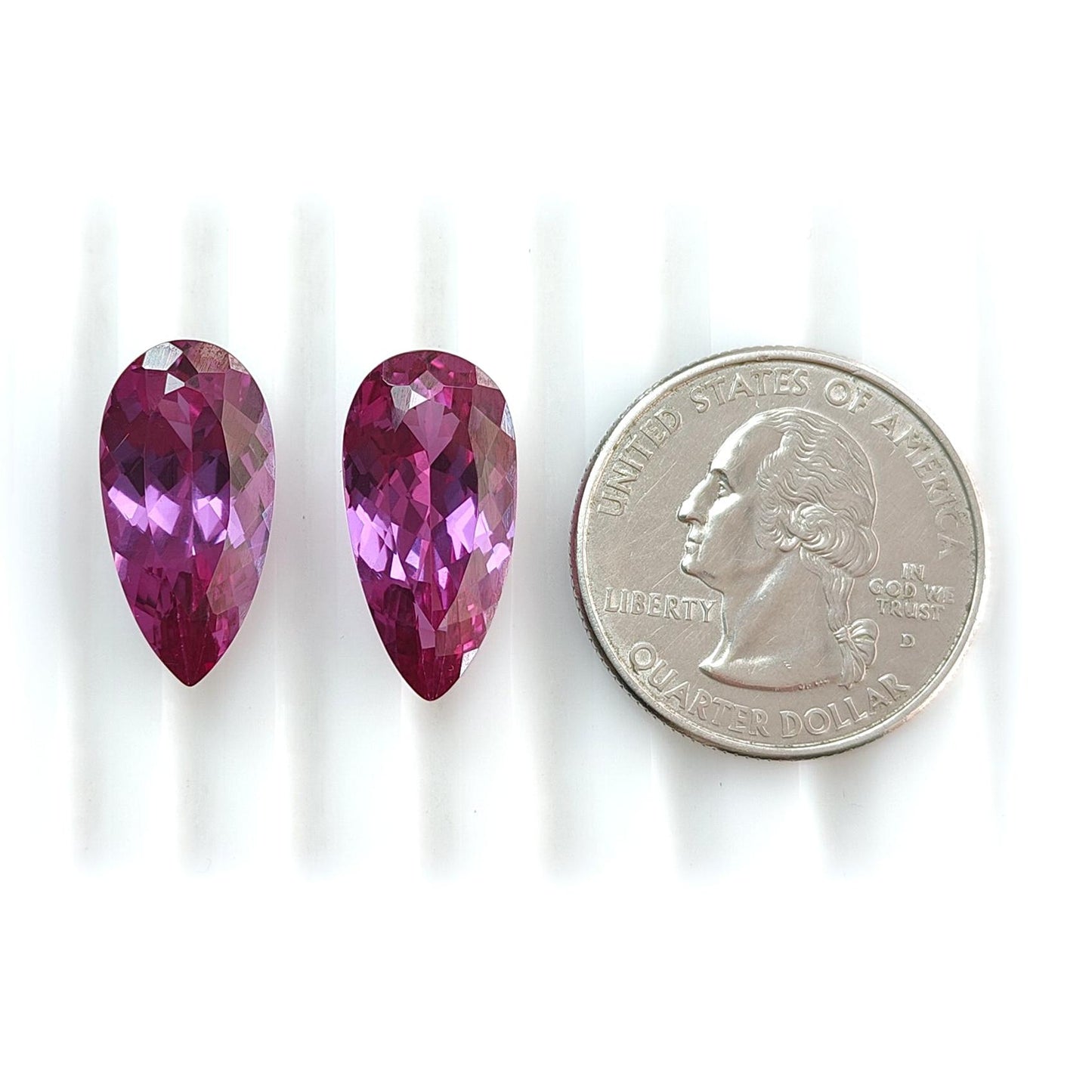 Synthetic Multi Color Gemstones Faceted Cut: Manmade Garnet, Morganite & Sapphire Pear Shape 20*10mm Pair for Jewelry