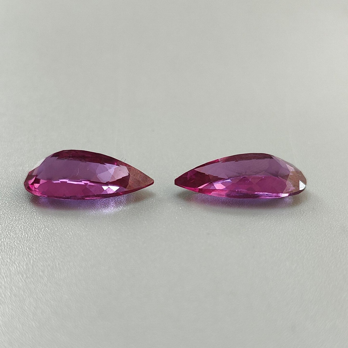 Synthetic Multi Color Gemstones Faceted Cut: Manmade Garnet, Morganite & Sapphire Pear Shape 20*10mm Pair for Jewelry