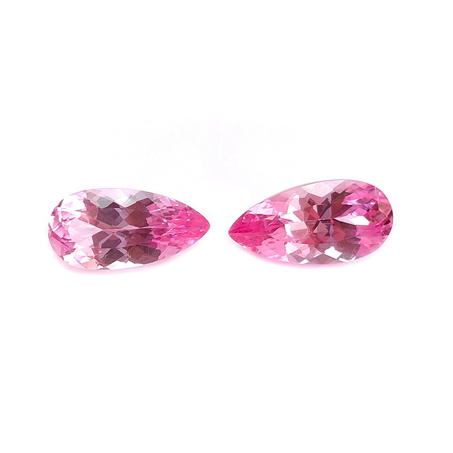 Synthetic Multi Color Gemstones Faceted Cut: Manmade Garnet, Morganite & Sapphire Pear Shape 20*10mm Pair for Jewelry