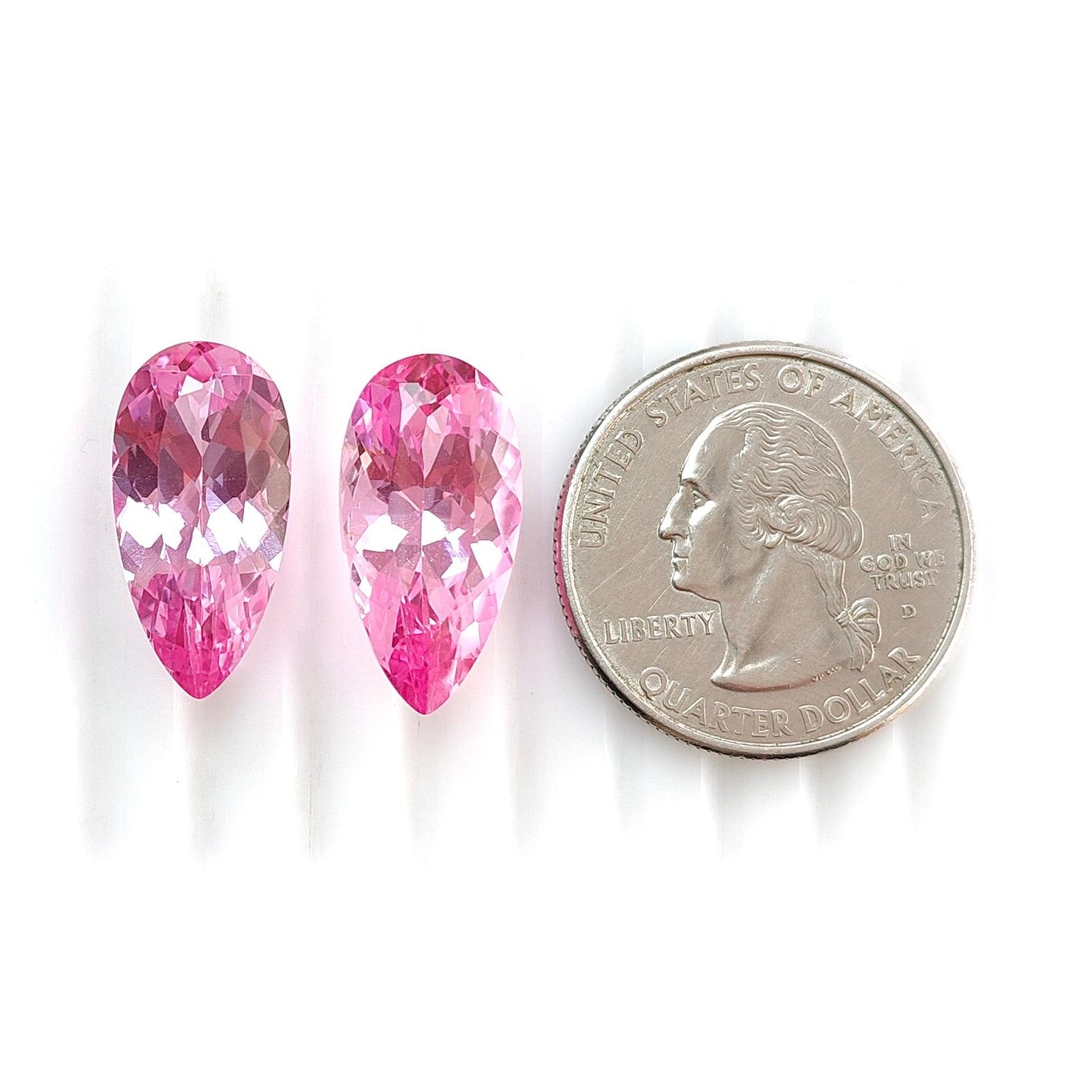 Synthetic Multi Color Gemstones Faceted Cut: Manmade Garnet, Morganite & Sapphire Pear Shape 20*10mm Pair for Jewelry
