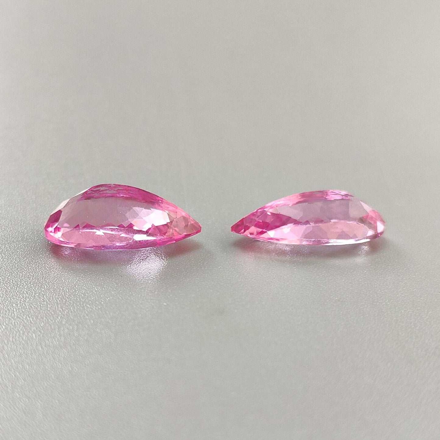 Synthetic Multi Color Gemstones Faceted Cut: Manmade Garnet, Morganite & Sapphire Pear Shape 20*10mm Pair for Jewelry