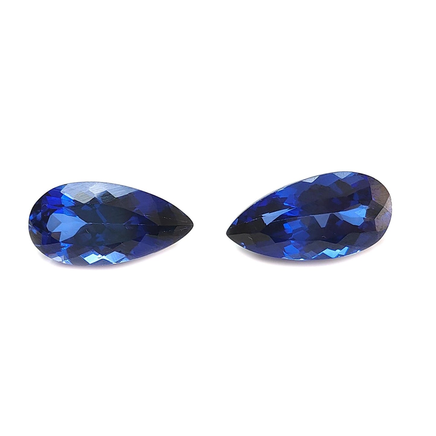 Synthetic Multi Color Gemstones Faceted Cut: Manmade Garnet, Morganite & Sapphire Pear Shape 20*10mm Pair for Jewelry
