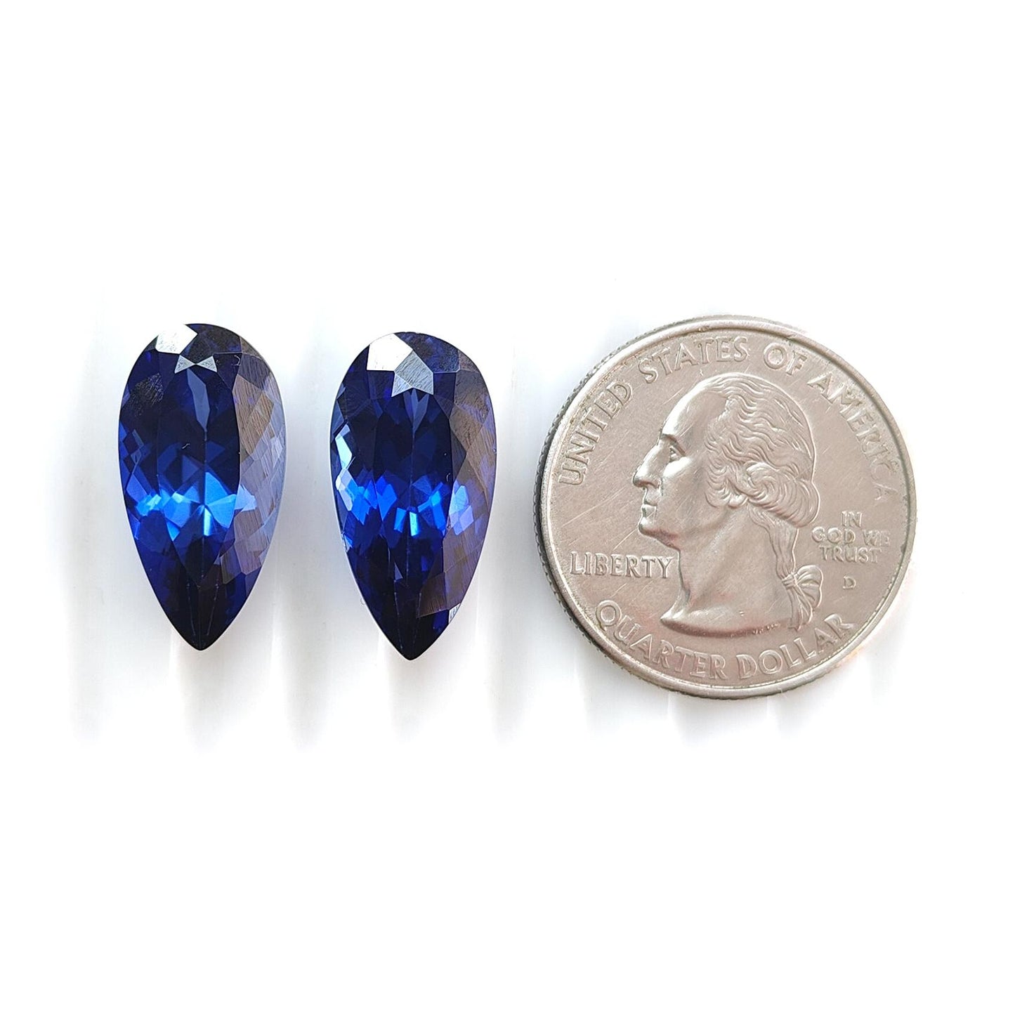 Synthetic Multi Color Gemstones Faceted Cut: Manmade Garnet, Morganite & Sapphire Pear Shape 20*10mm Pair for Jewelry