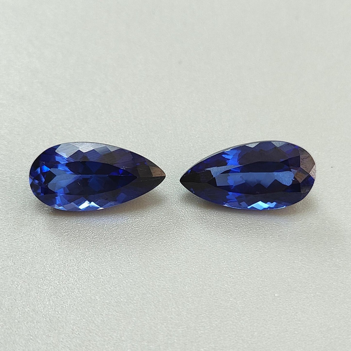 Synthetic Multi Color Gemstones Faceted Cut: Manmade Garnet, Morganite & Sapphire Pear Shape 20*10mm Pair for Jewelry