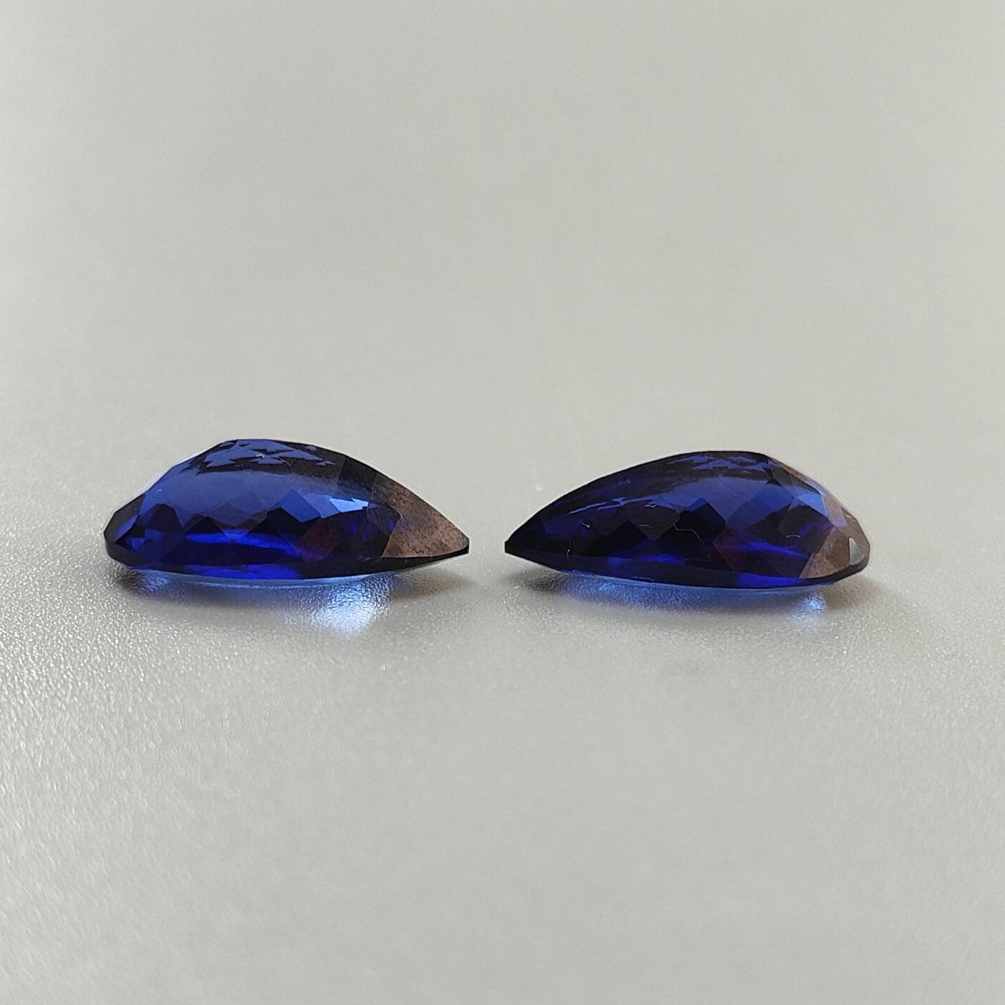 Synthetic Multi Color Gemstones Faceted Cut: Manmade Garnet, Morganite & Sapphire Pear Shape 20*10mm Pair for Jewelry