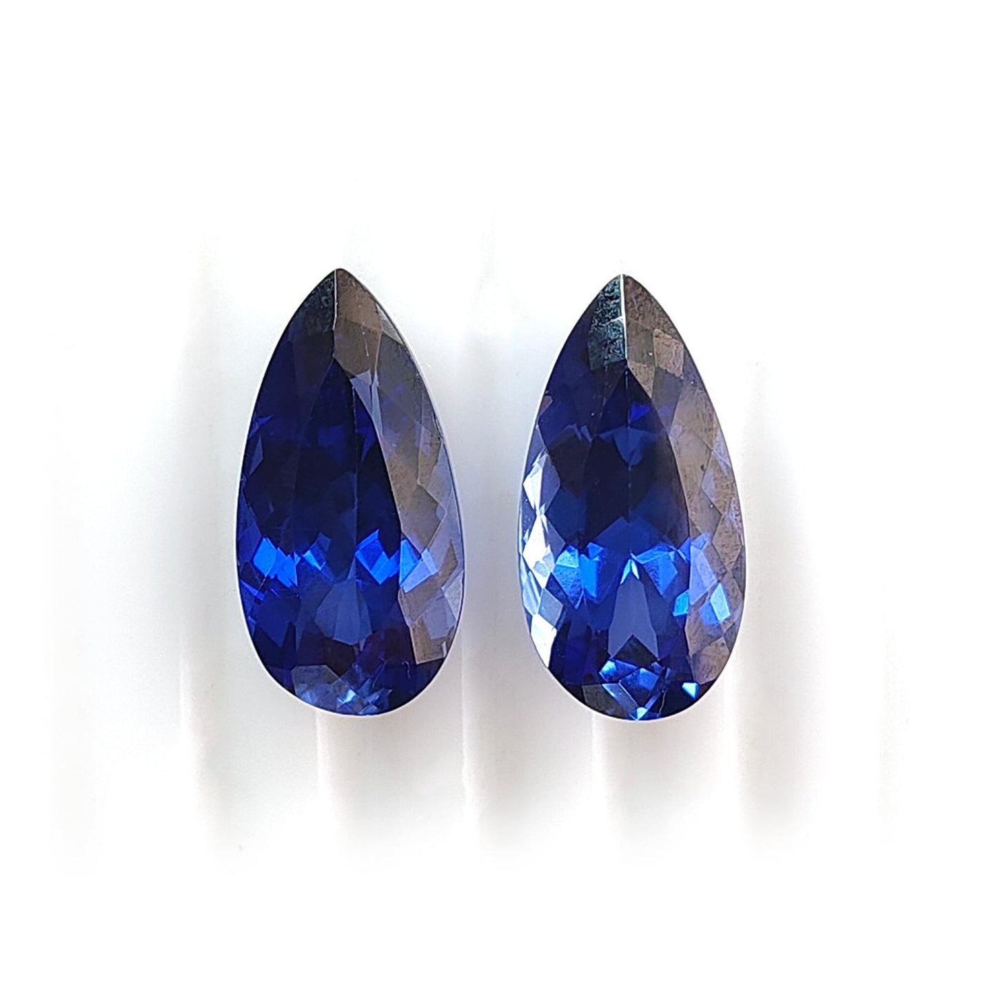 Synthetic Multi Color Gemstones Faceted Cut: Manmade Garnet, Morganite & Sapphire Pear Shape 20*10mm Pair for Jewelry