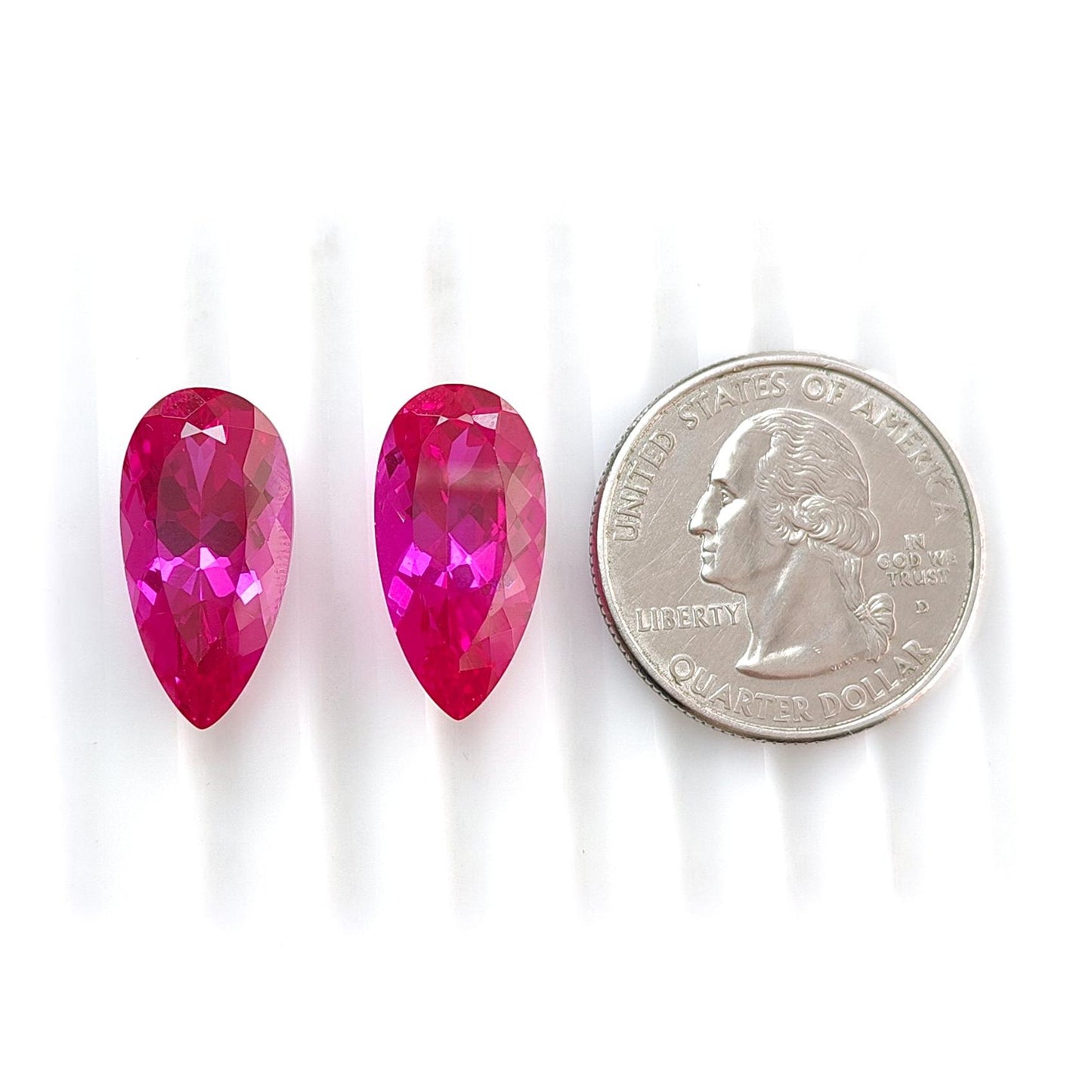 Synthetic Multi Color Gemstones Faceted Cut: Manmade Garnet, Morganite & Sapphire Pear Shape 20*10mm Pair for Jewelry