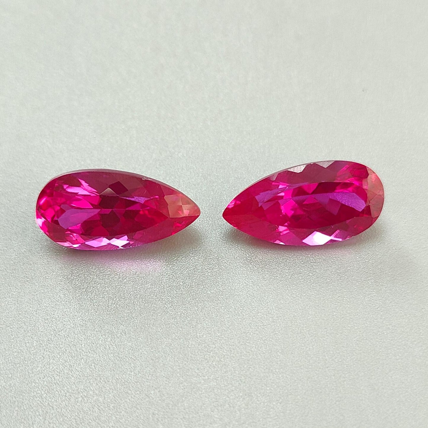 Synthetic Multi Color Gemstones Faceted Cut: Manmade Garnet, Morganite & Sapphire Pear Shape 20*10mm Pair for Jewelry