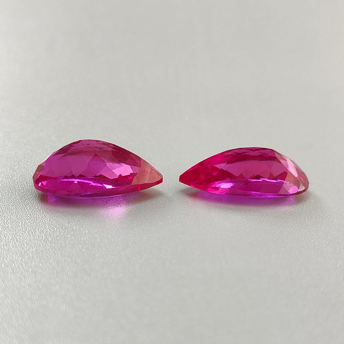 Synthetic Multi Color Gemstones Faceted Cut: Manmade Garnet, Morganite & Sapphire Pear Shape 20*10mm Pair for Jewelry