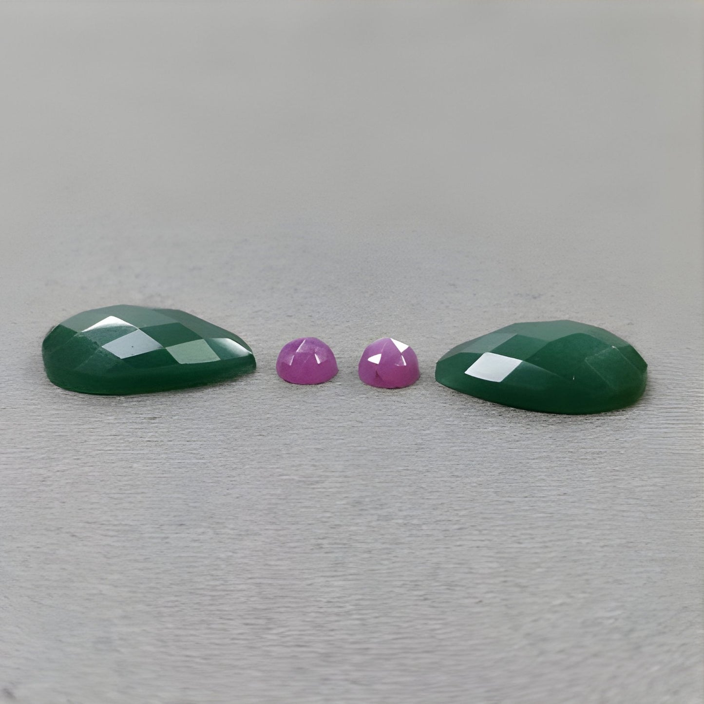 14.85cts Quartzite, Sapphire Gemstone Natural Untreated Checker Cut Pear Shape 4pcs