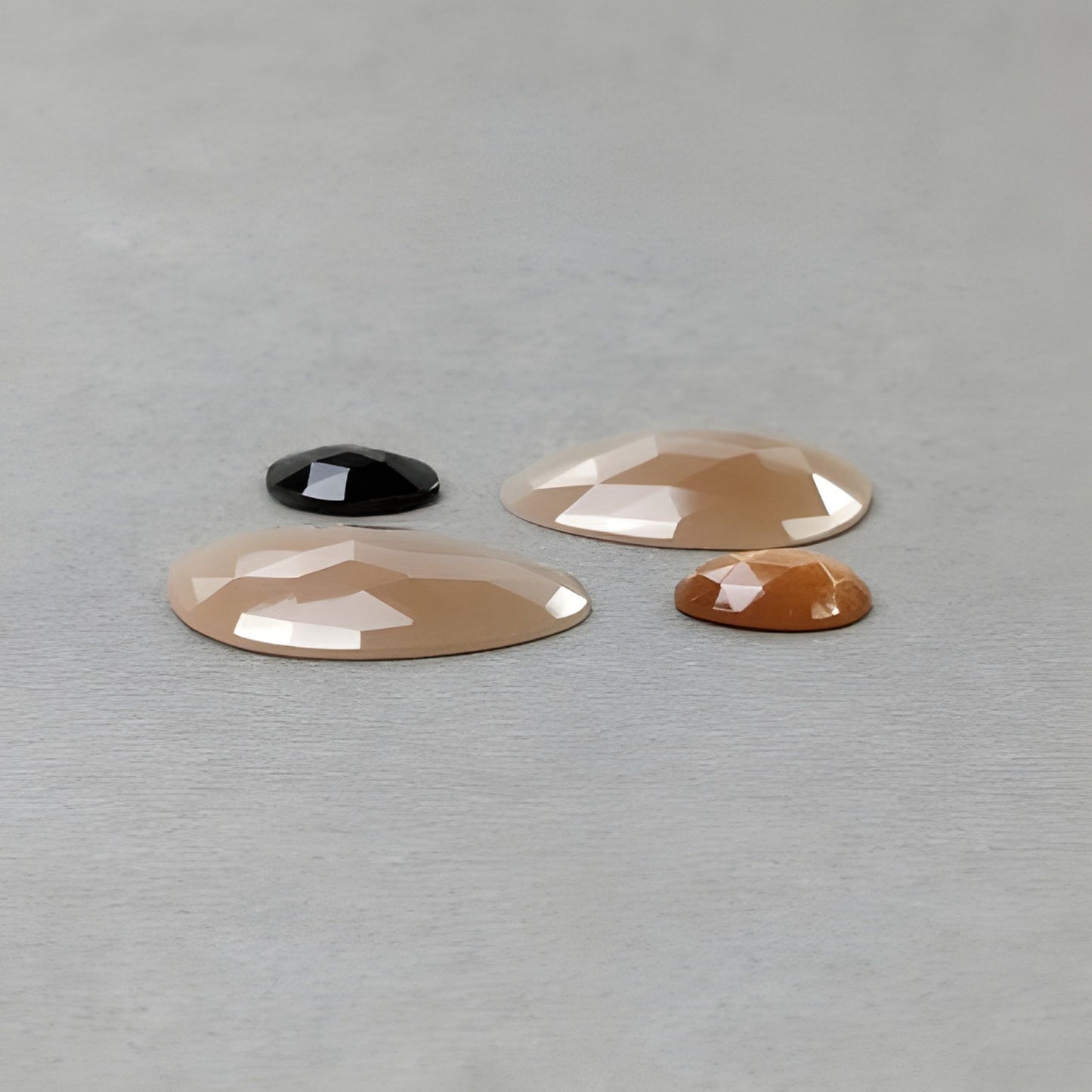 24.75cts Natural Untreated Multicolor Moonstone Gemstone Rose Cut Fancy Shape 4pcs